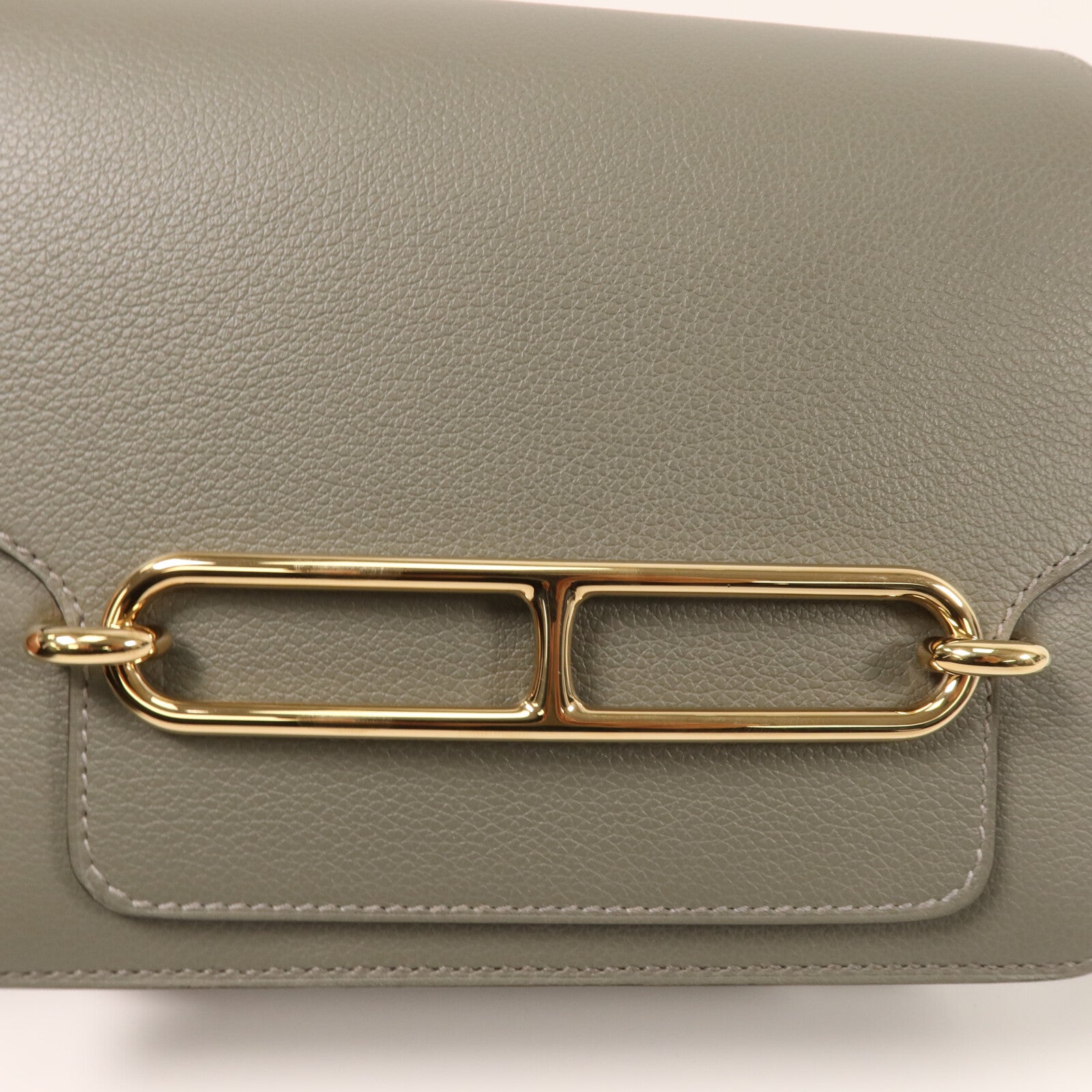 HERMES Evercolor皮革Roulis Mini肩背袋Gris Meyer