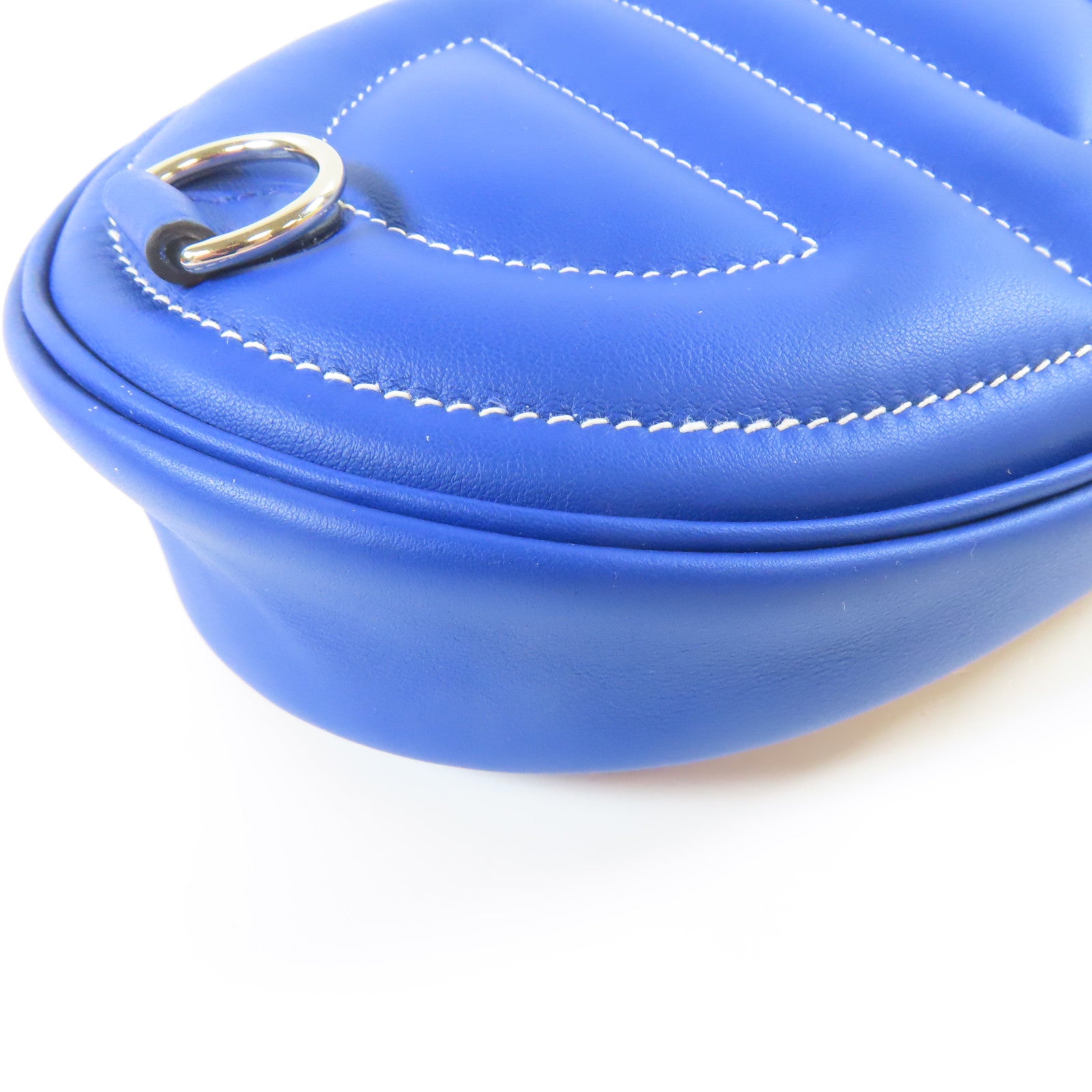 HERMES Veau Swift皮革In The Loop Belt Bag銀扣腰包藍色