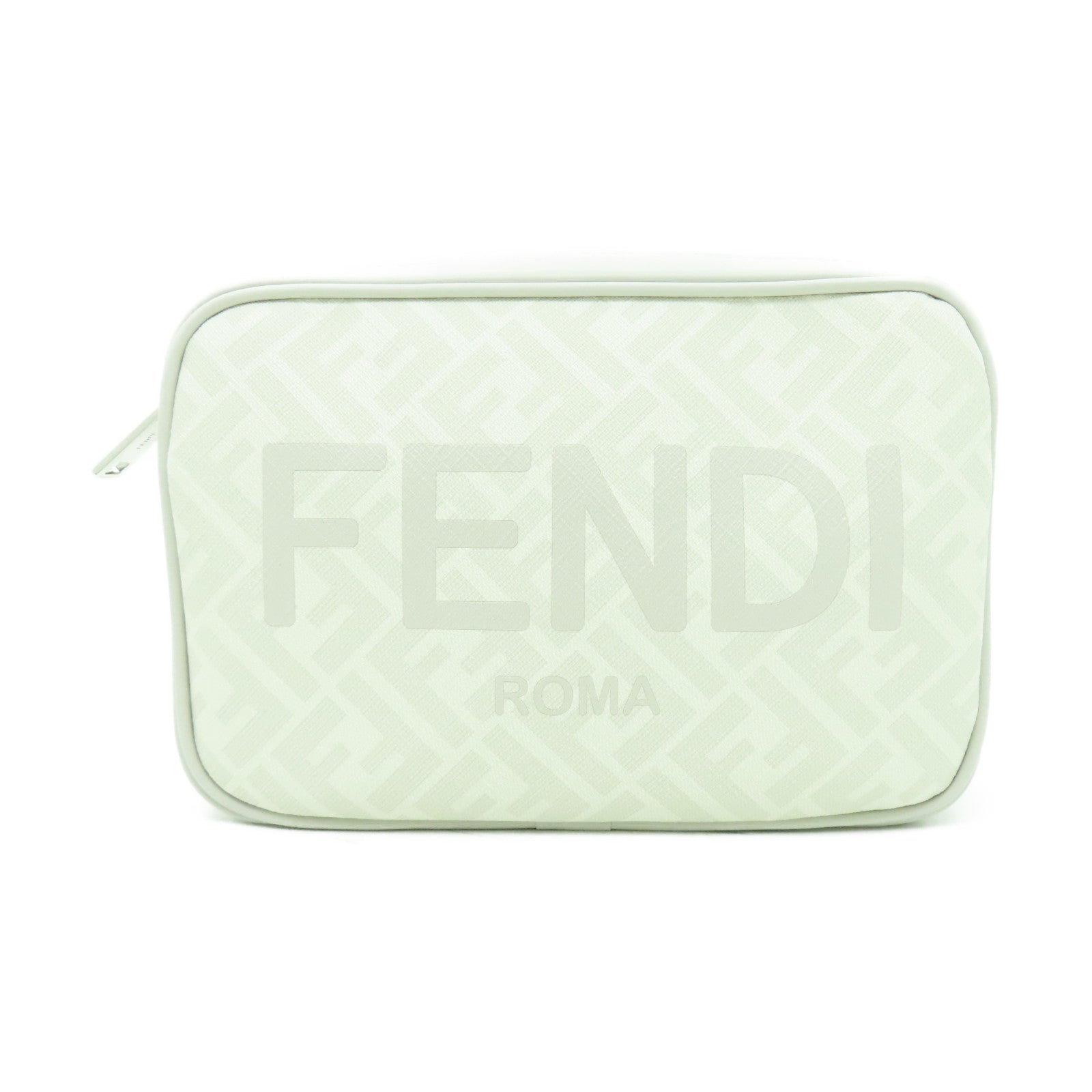 FENDI 【激減優惠】羊皮皮革Shoulder Bag銀扣肩背袋灰色