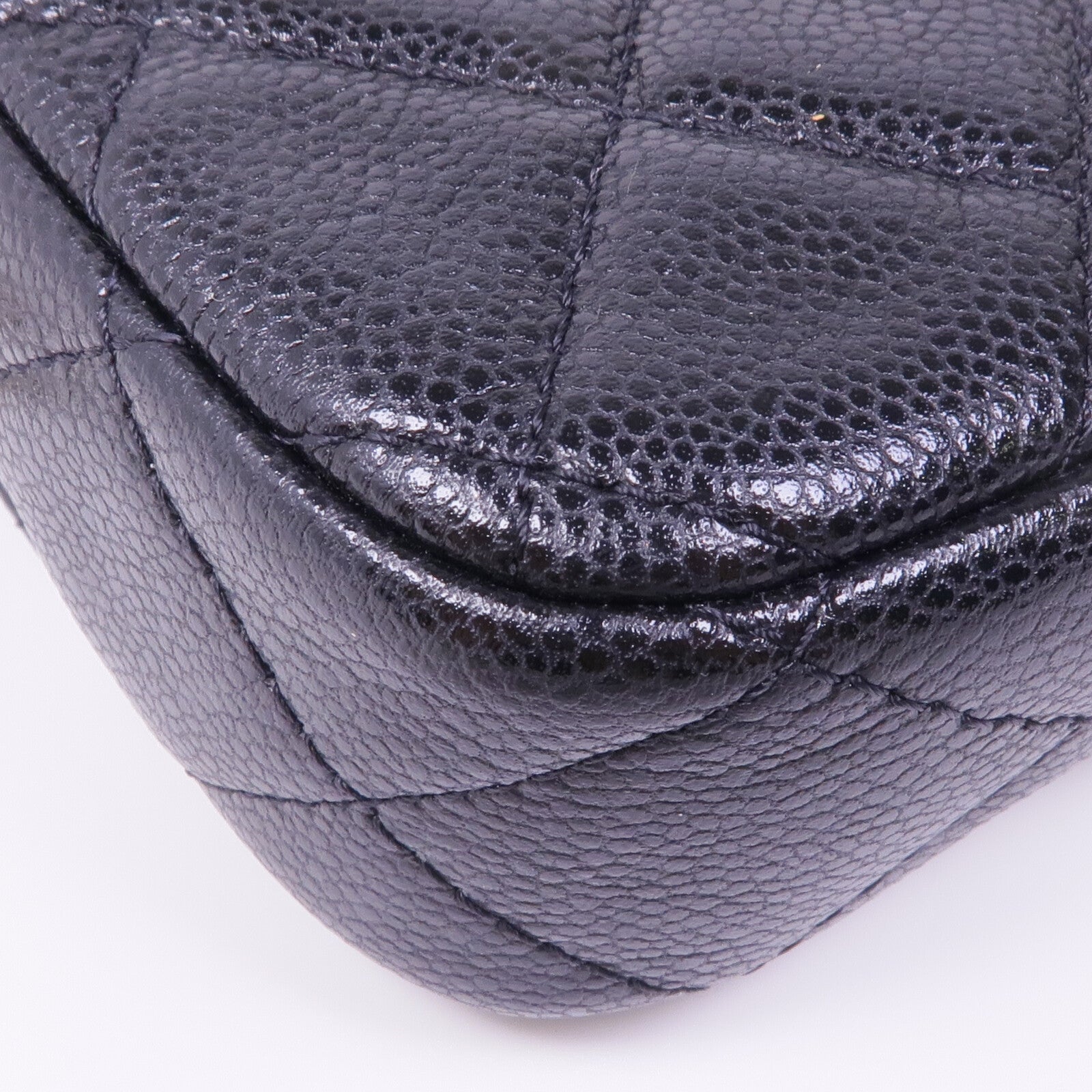 CHANEL 牛皮皮革Chain Shoulder金扣鏈帶肩背袋