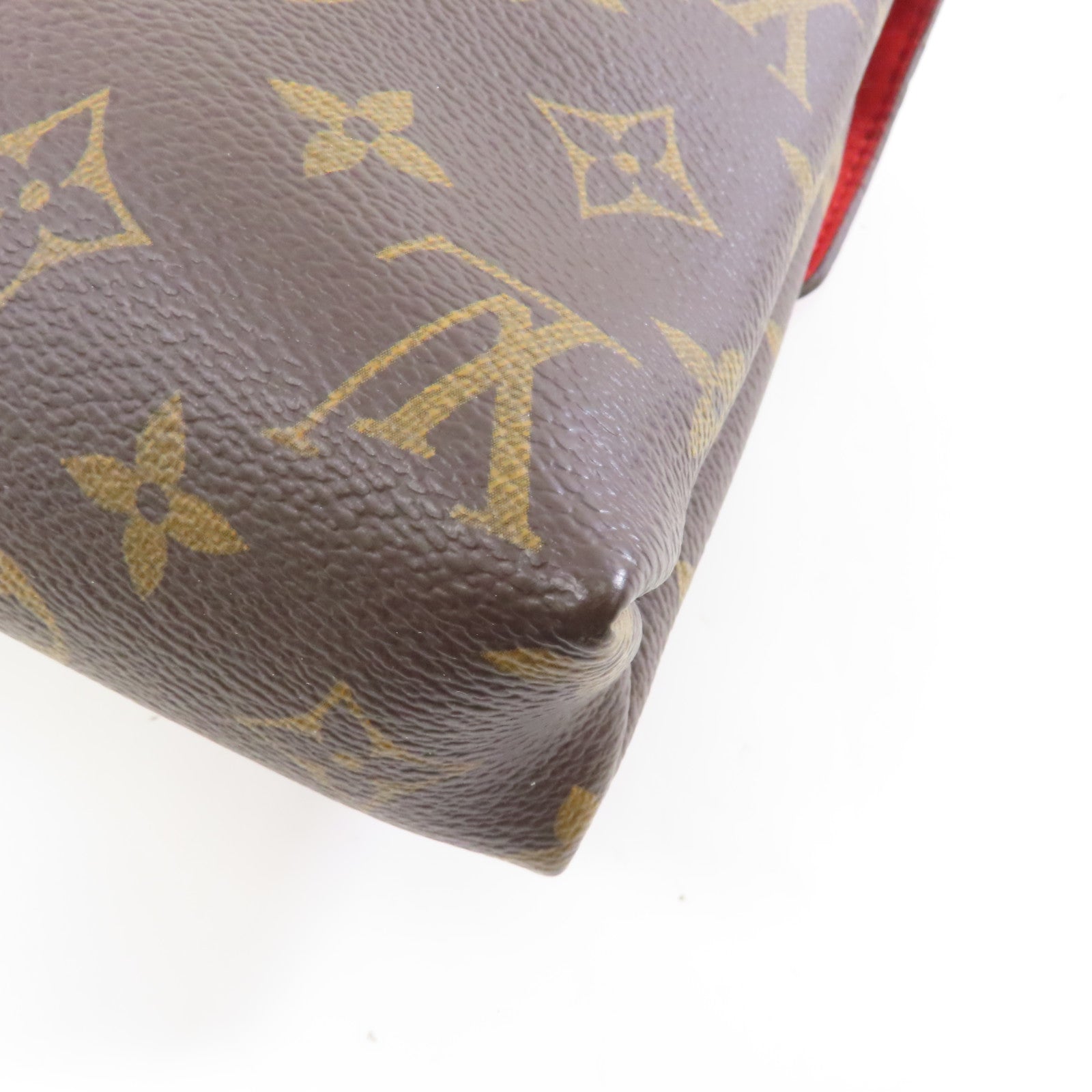 LOUIS VUITTON Monogram Locky BB金扣手挽肩背兩用袋啡色/紅色
