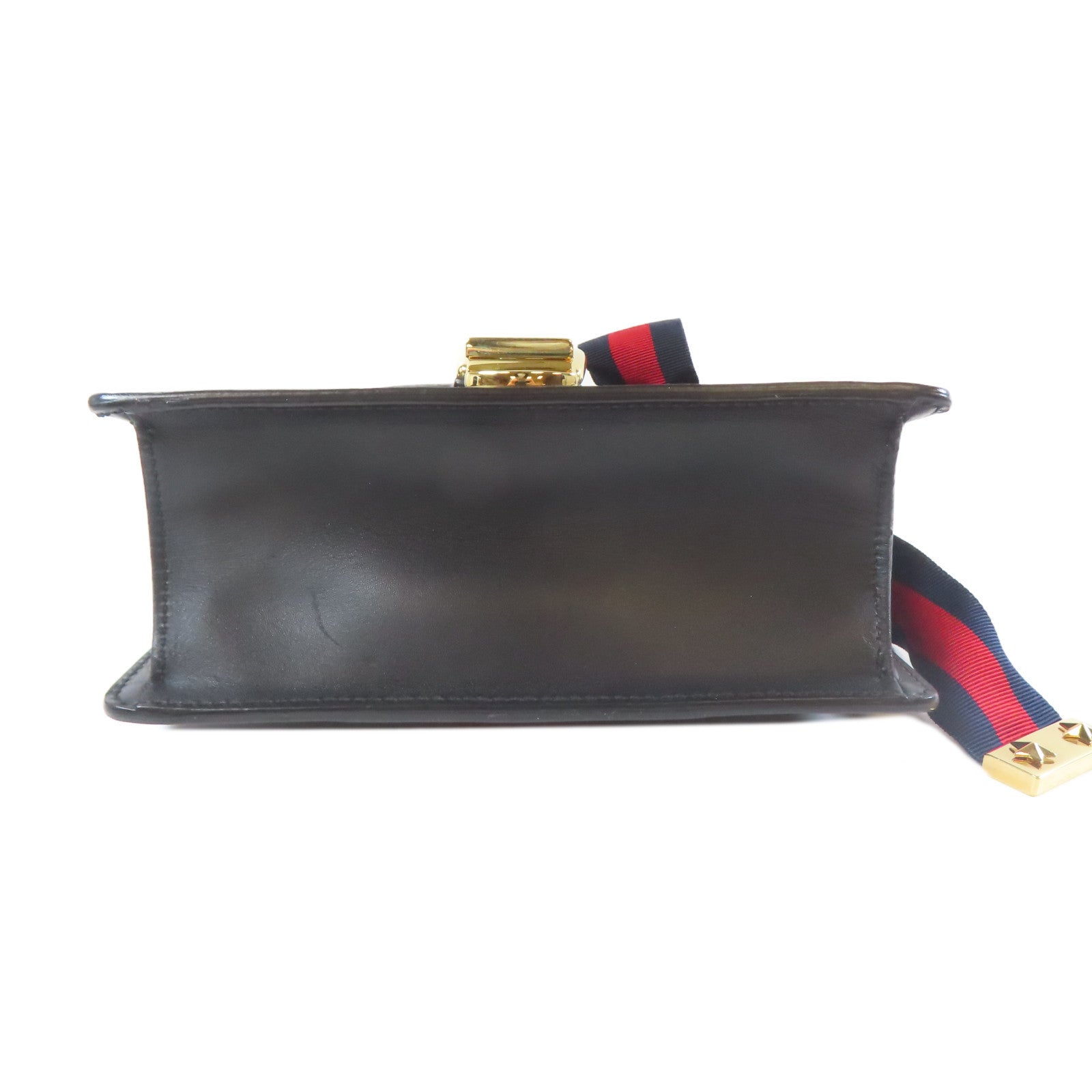 GUCCI 【激減優惠】牛皮皮革Sylvie Mini Chain Bag金扣鏈帶肩背袋黑色