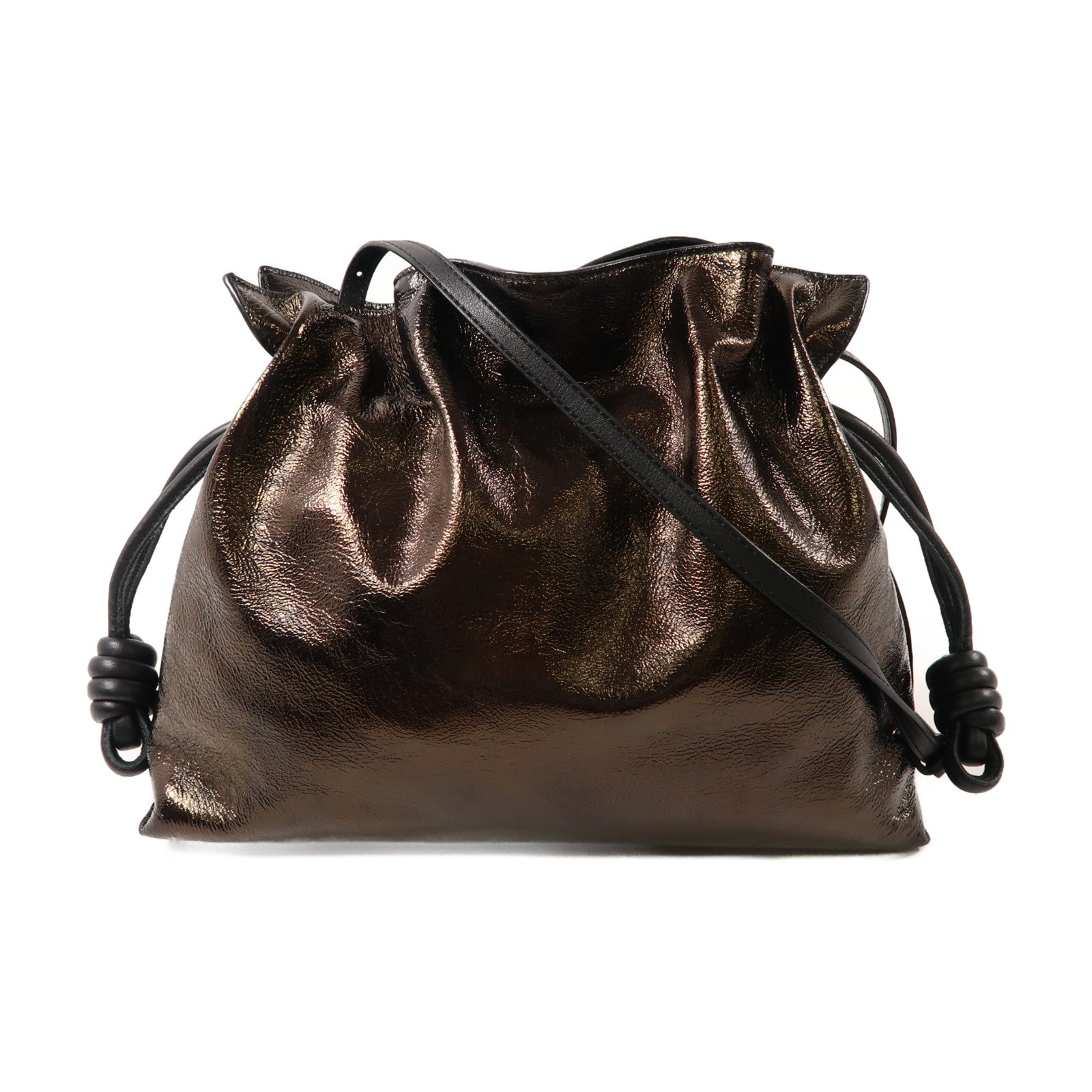 LOEWE 牛皮皮革Flamenco肩背袋啡色