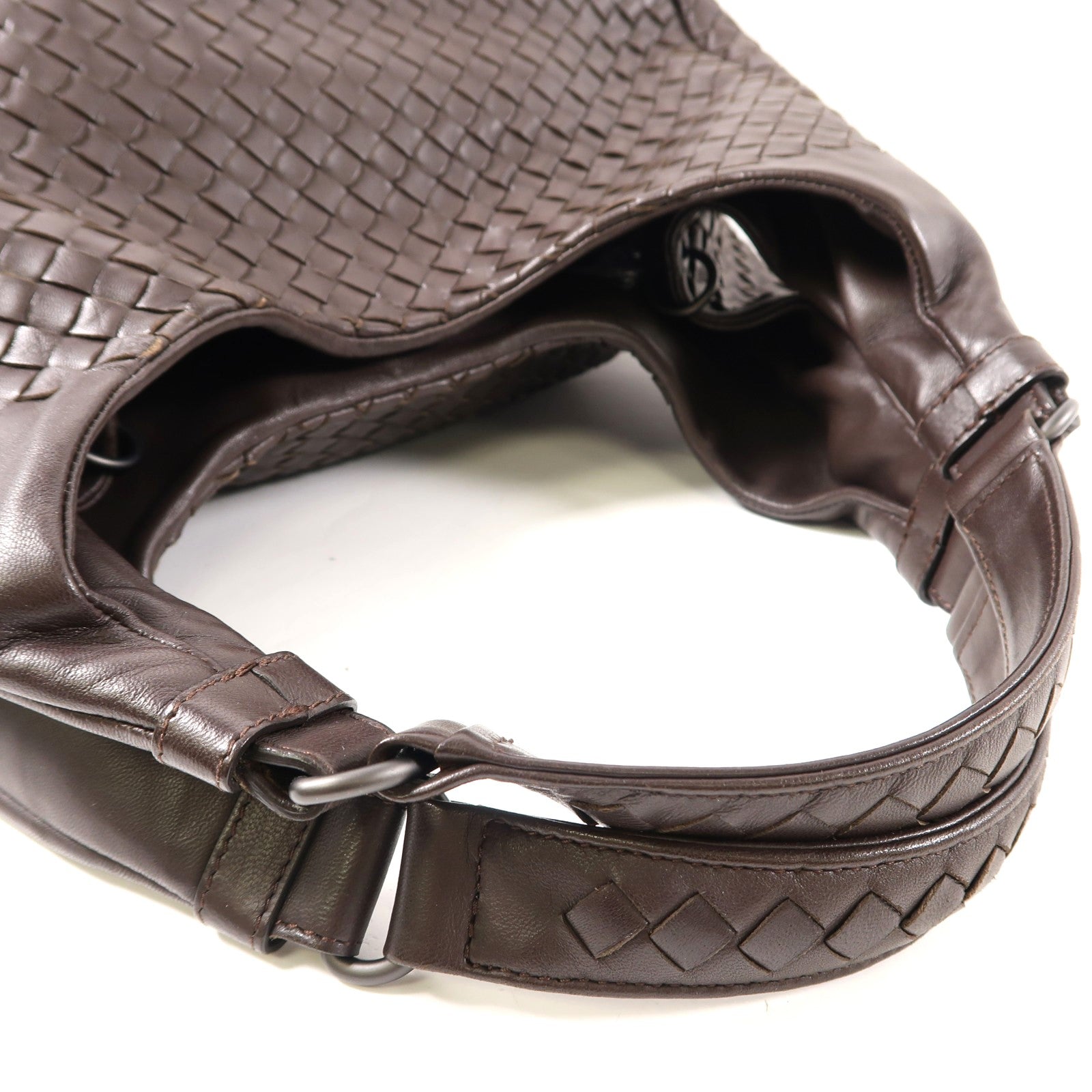 BOTTEGA VENETA 羊皮皮革Shoulder Bag肩背袋啡色