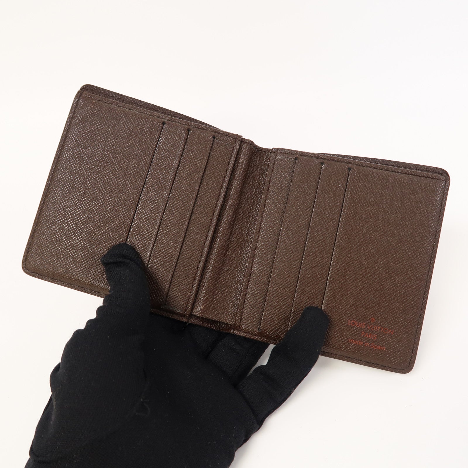 LOUIS VUITTON Damier Ebene Fold Wallet錢包啡色
