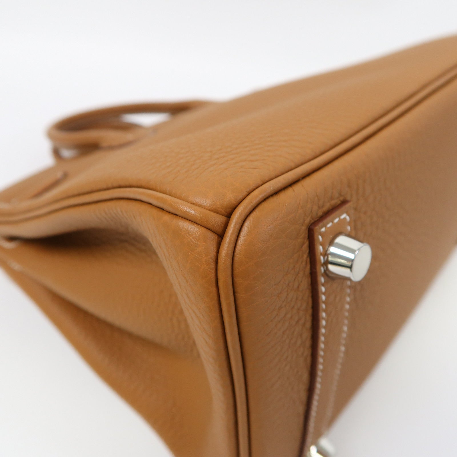 HERMES Togo皮革Birkin 25銀扣手挽袋經典駝色
