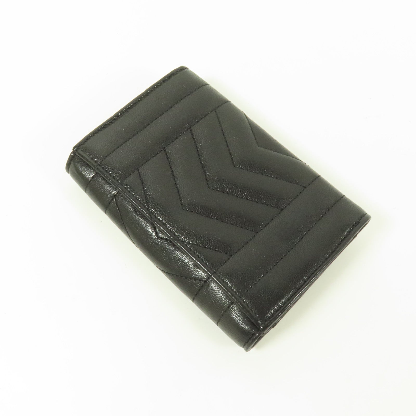 YVES SAINT LAURENT 牛皮皮革Bifold Wallet銀扣錢包