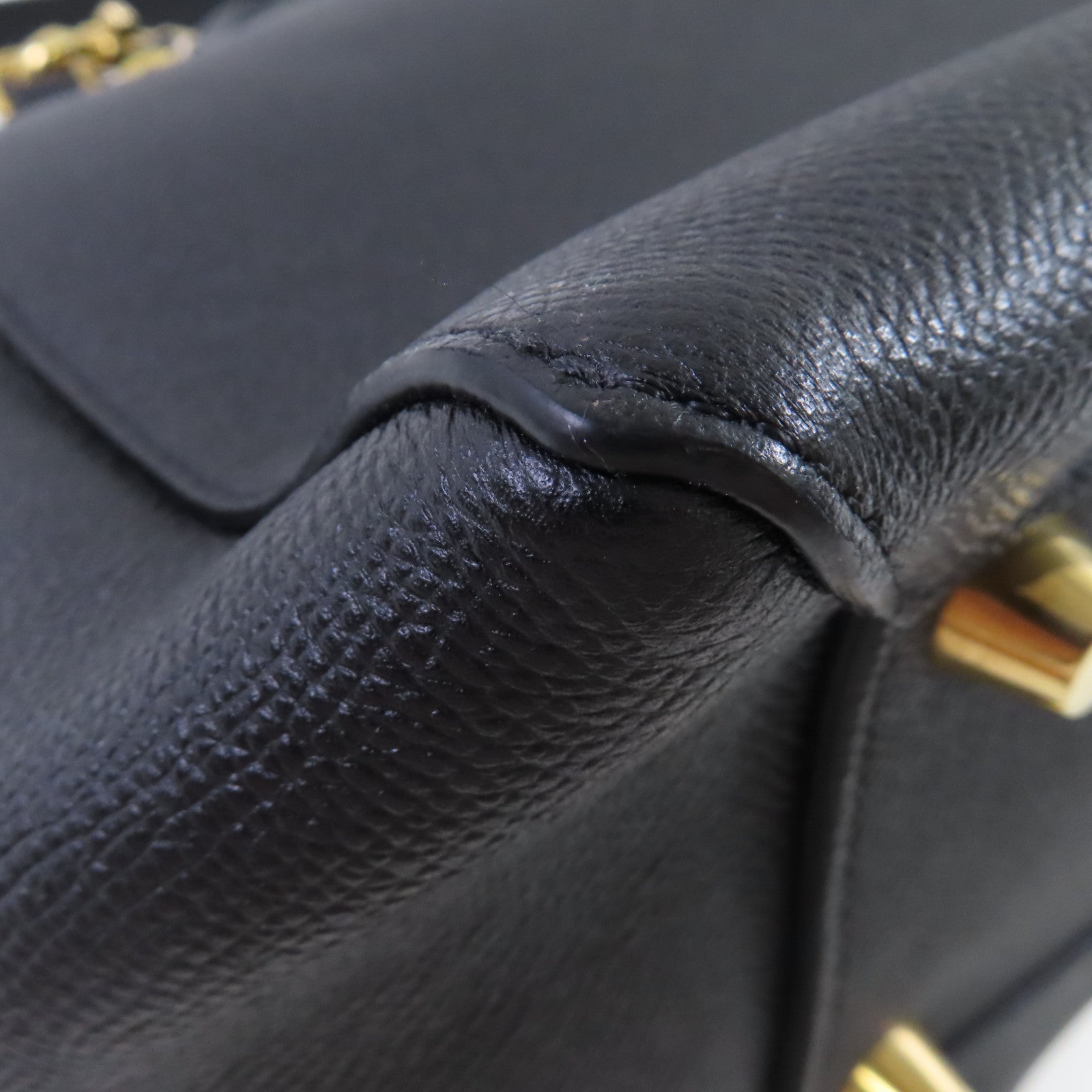 CELINE 牛皮皮革Belt Bag金扣手挽肩背兩用袋黑色