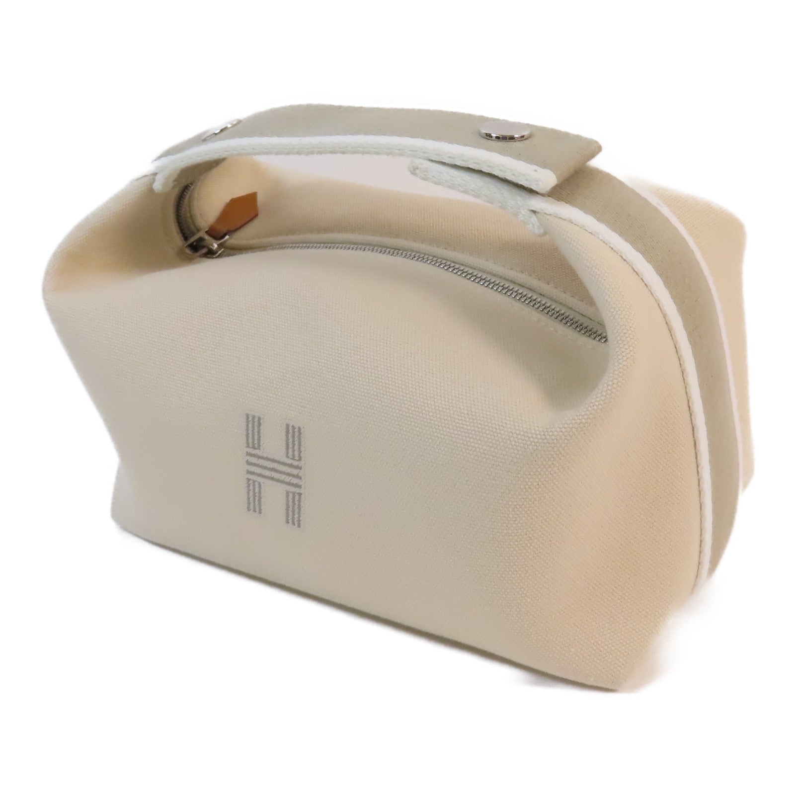 HERMES 帆布Bride A Brac銀扣手挽袋Nata