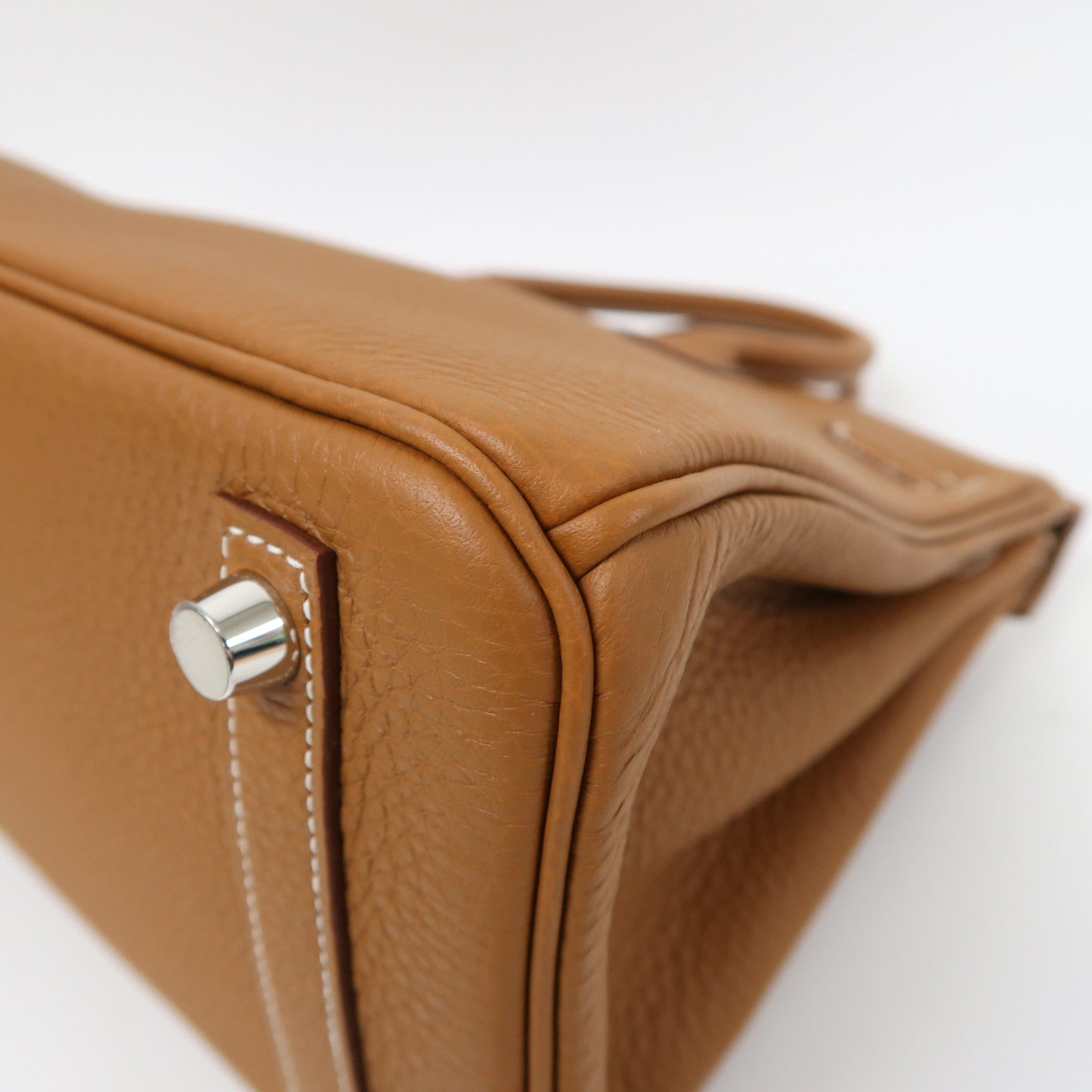HERMES Togo皮革Birkin 25銀扣手挽袋經典駝色