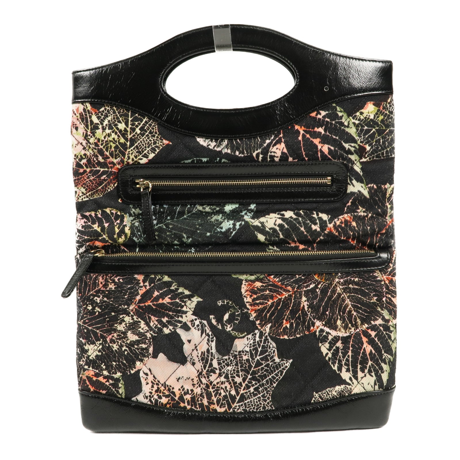 CHANEL 帆布/牛皮皮革Hand Bag金扣手挽袋