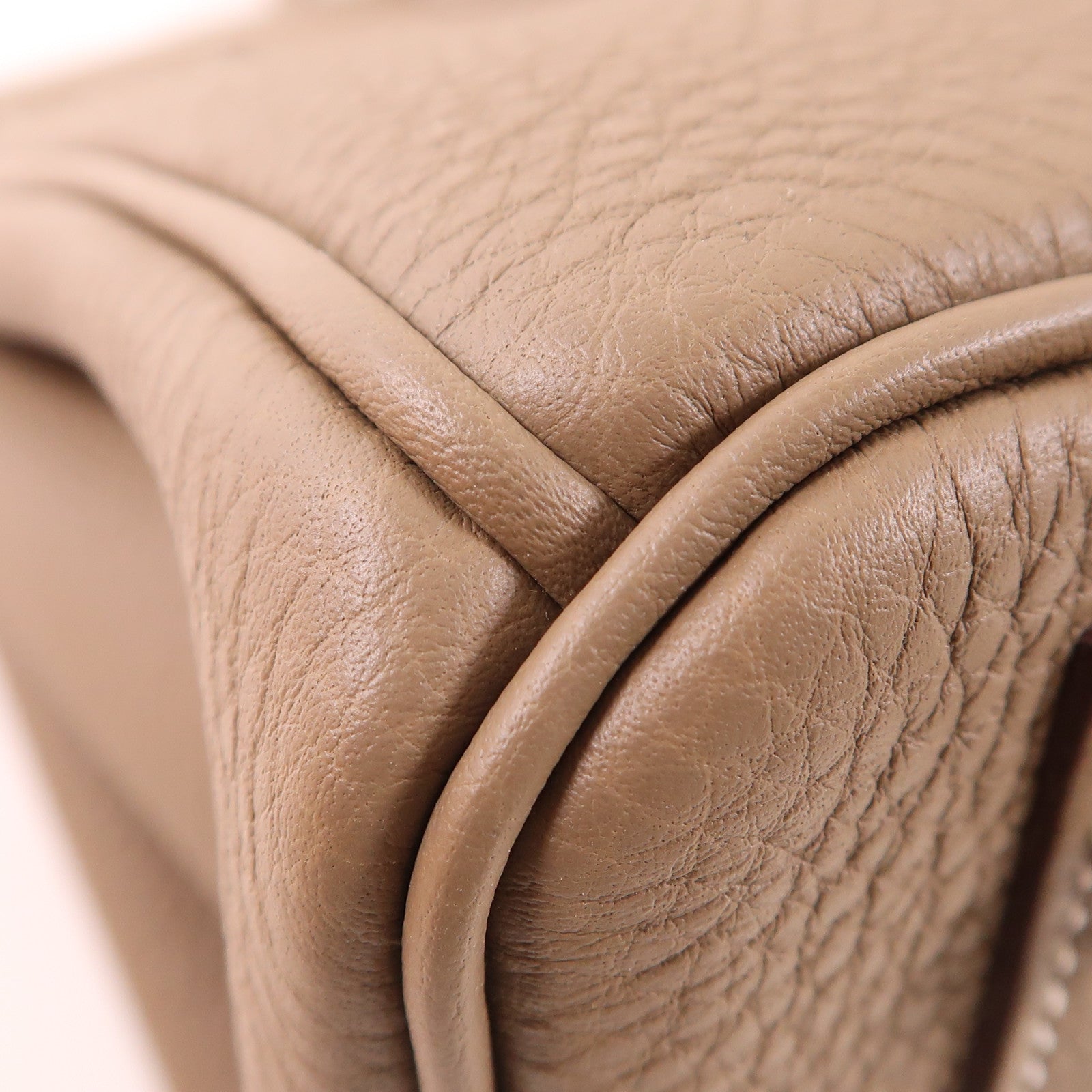 HERMES 【激減優惠】Togo皮革Birkin 25銀扣手挽袋Etoupe