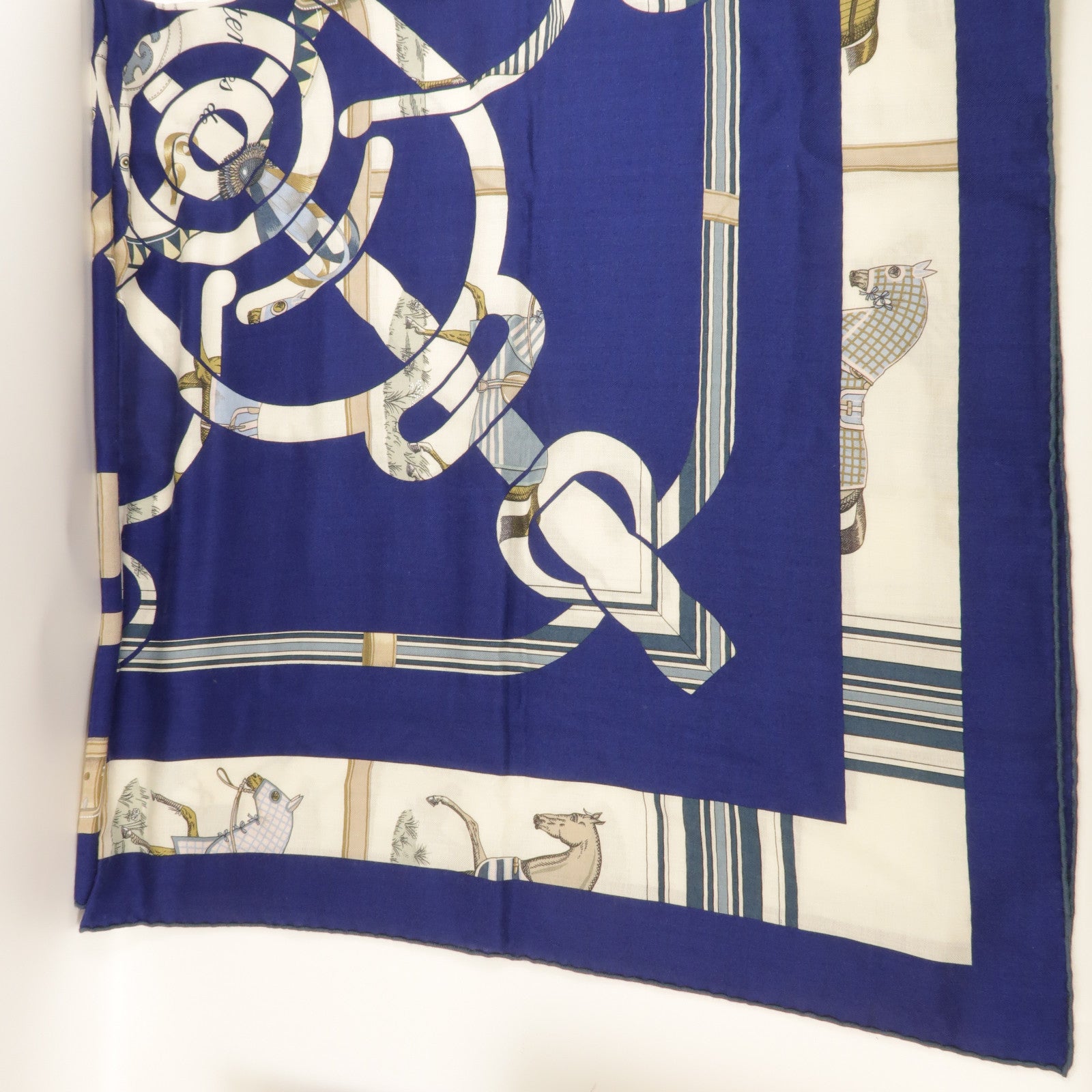 HERMES 羊絨/絲質 140 X 140絲巾