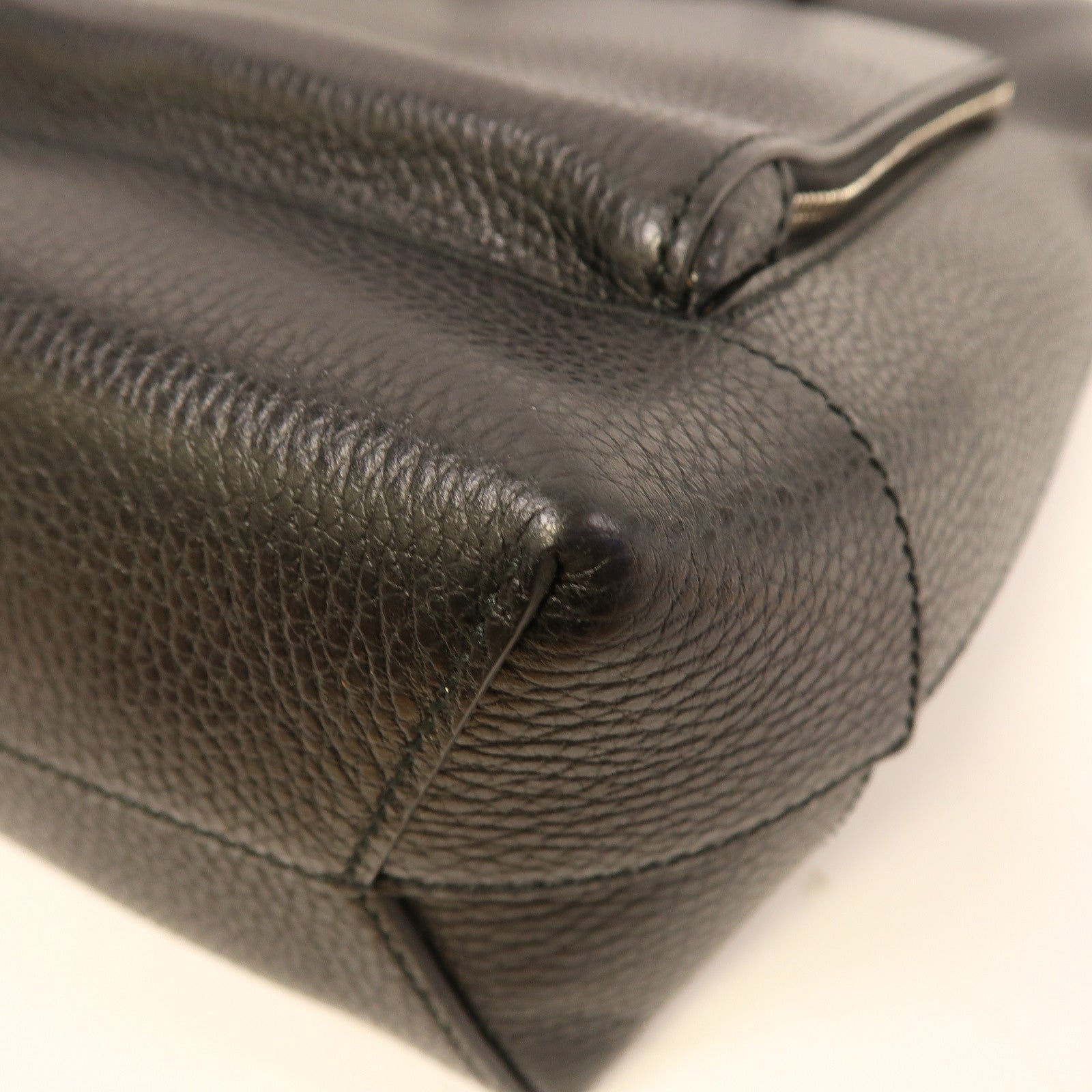 GUCCI 【激減優惠】牛皮皮革Shoulder Bag銀扣手挽肩背兩用袋黑色