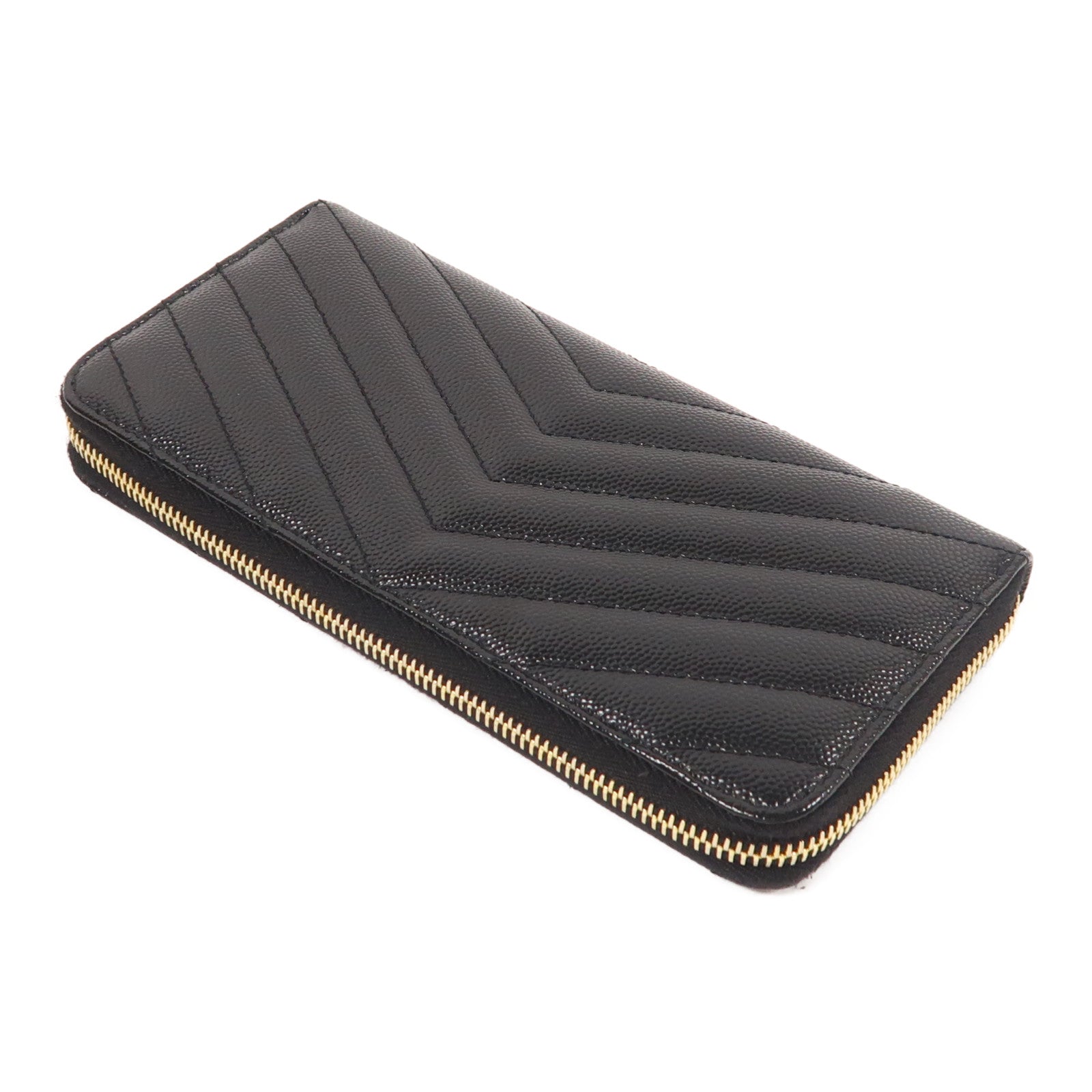 SAINT LAURENT 牛皮皮革Long Wallet金扣長錢包