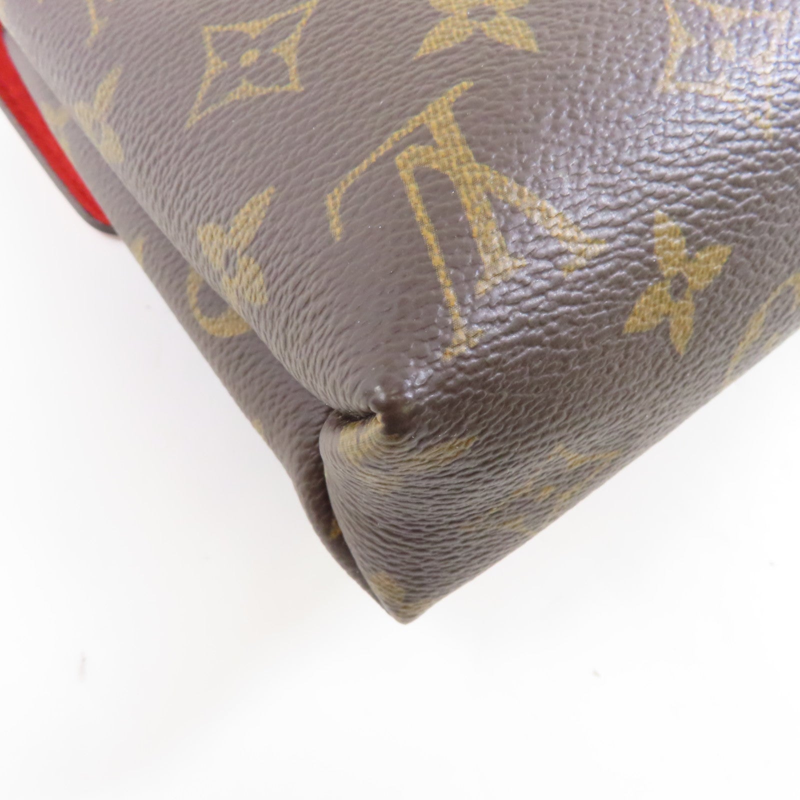 LOUIS VUITTON Monogram Locky BB金扣手挽肩背兩用袋啡色/紅色