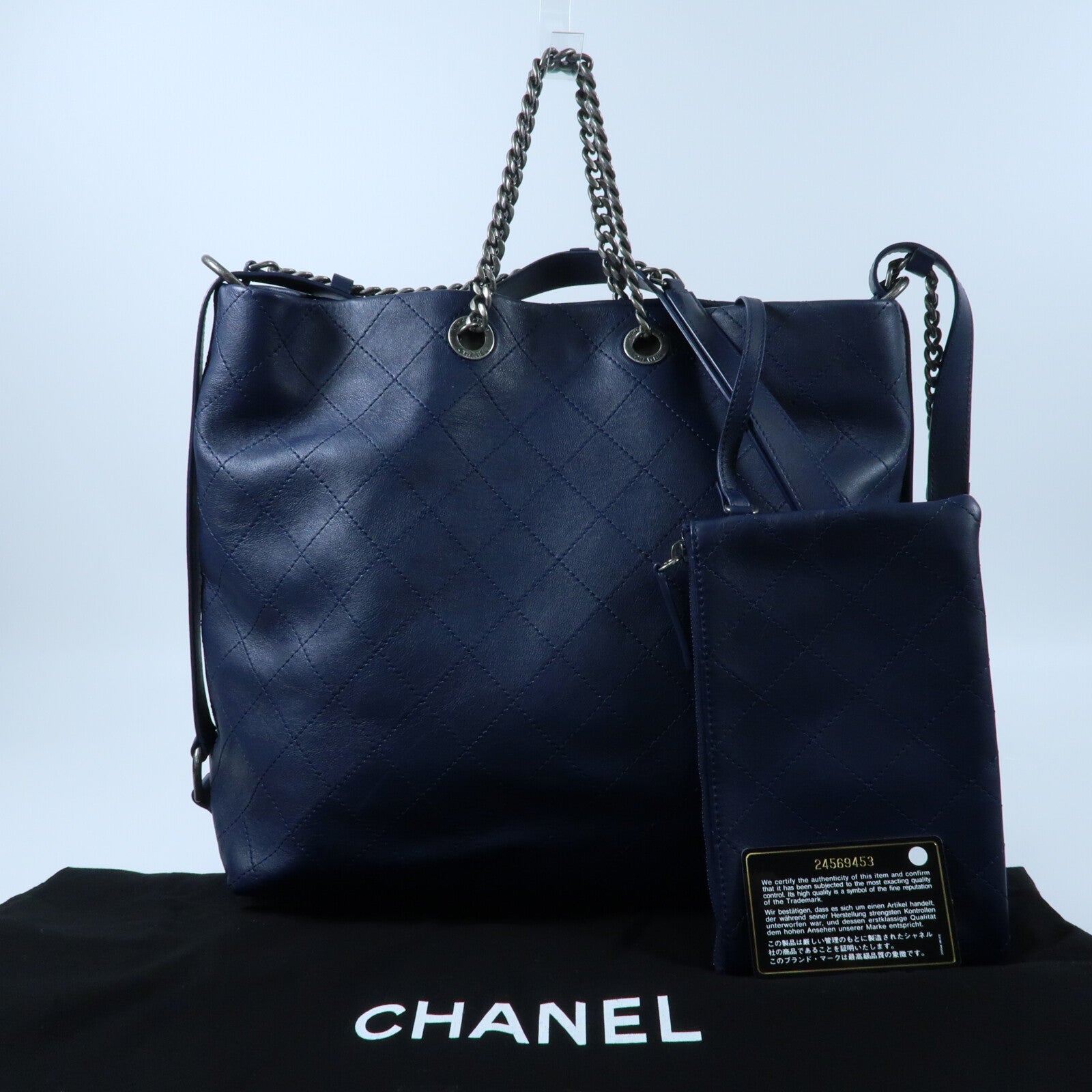 CHANEL 牛皮皮革Shoulder Bag鏈帶手挽肩背兩用袋