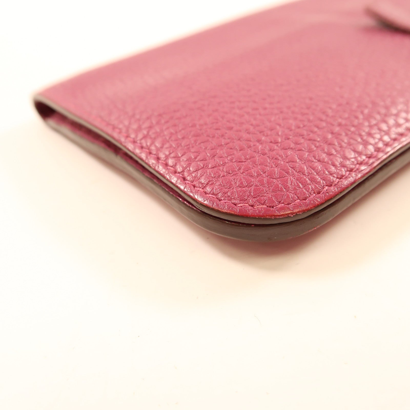 HERMES 【激減優惠】Togo皮革Dogon Long Wallet銀扣長錢包L3 Rose Pourpre