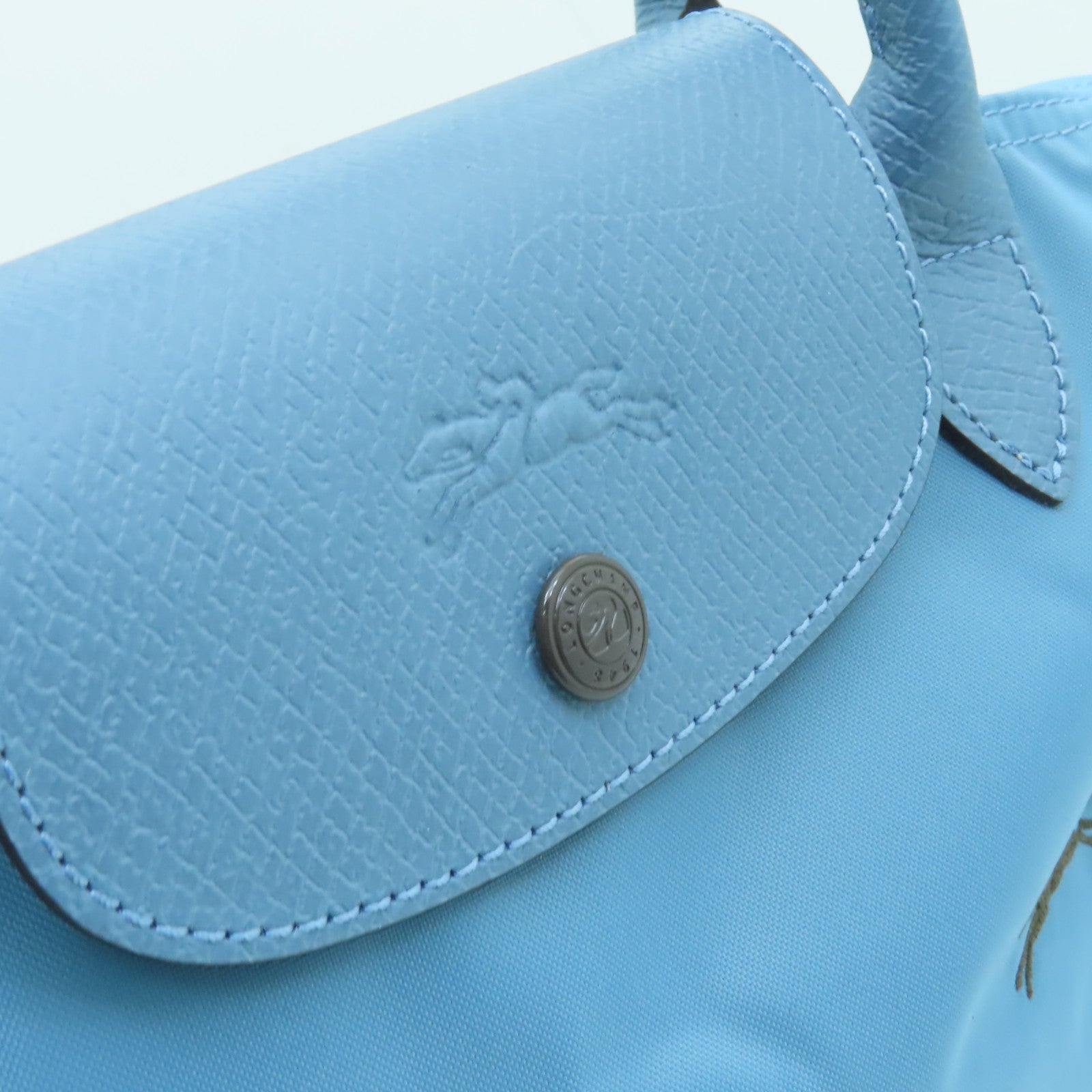 Longchamp 【激減優惠】尼龍Handbag銀扣手挽袋藍色