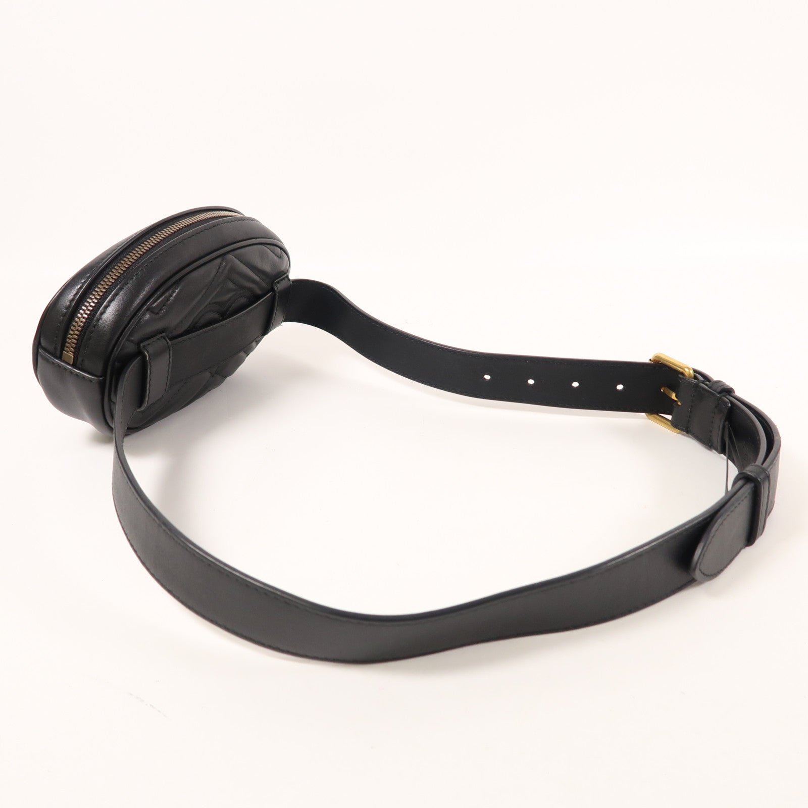 GUCCI 【激減優惠】牛皮皮革GG Marmont金扣腰包