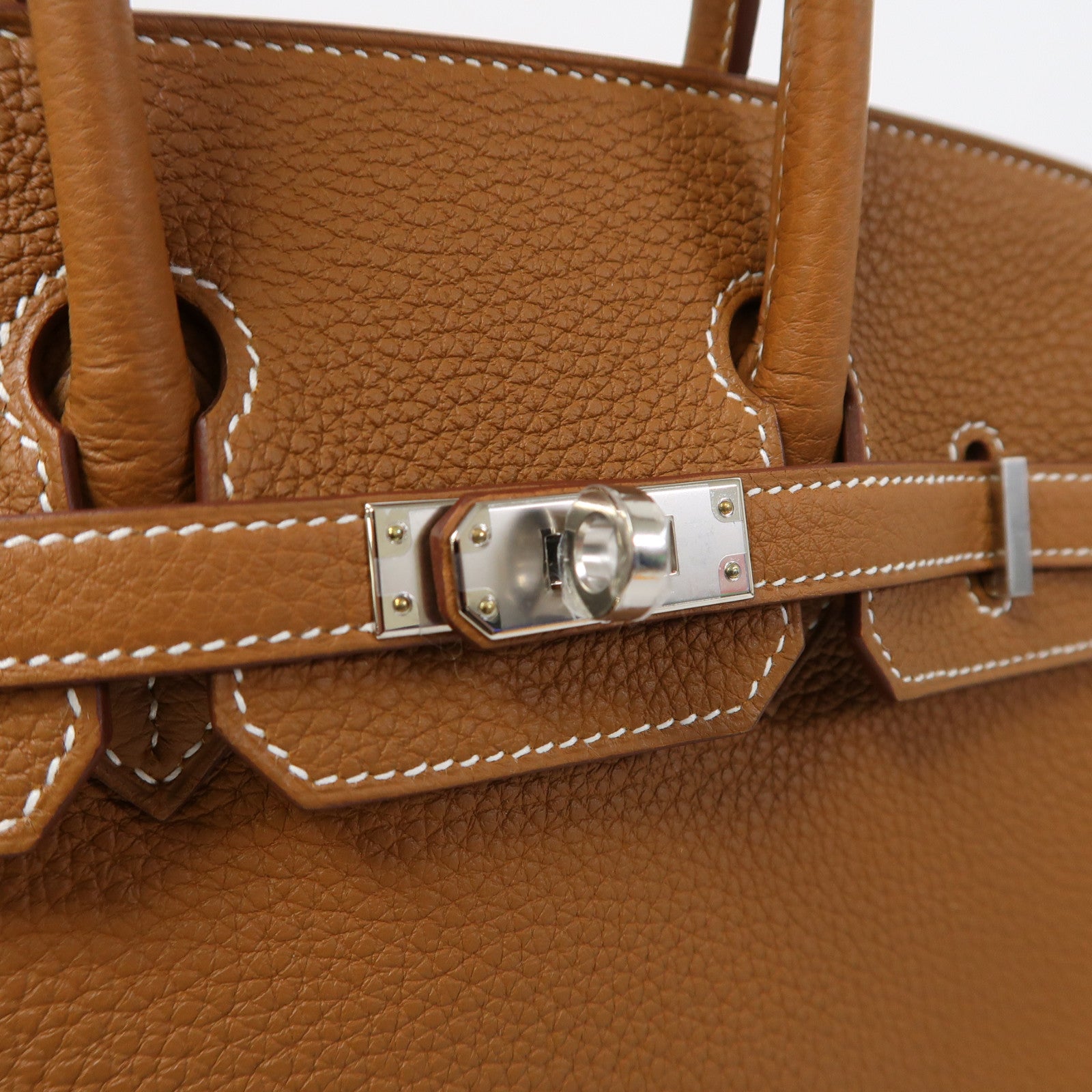 HERMES Togo皮革Birkin 25銀扣手挽袋經典駝色