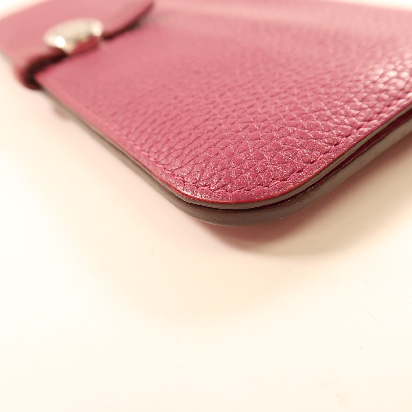 HERMES 【激減優惠】Togo皮革Dogon Long Wallet銀扣長錢包L3 Rose Pourpre