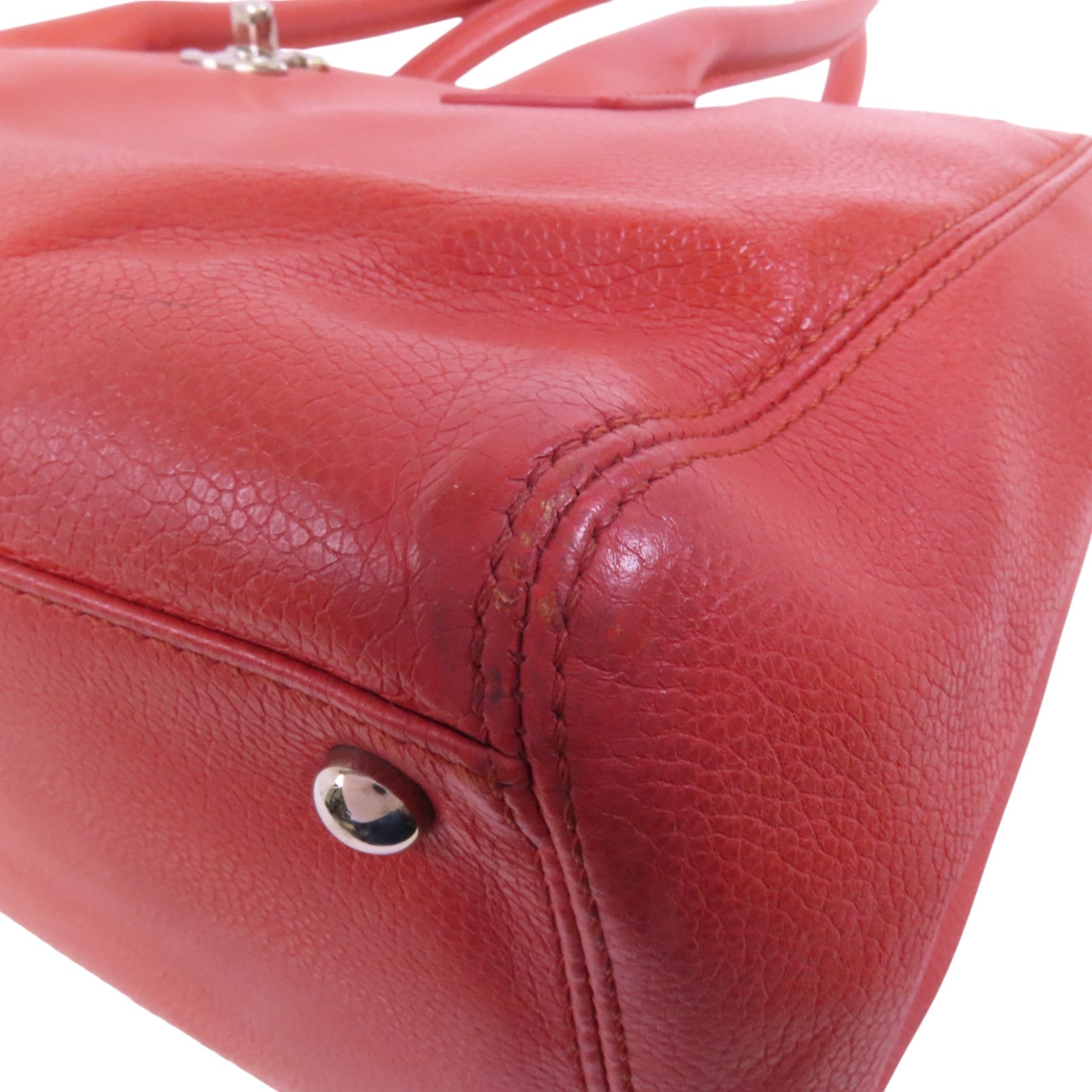 CHANEL 牛皮皮革Shoulder Bag銀扣肩背袋