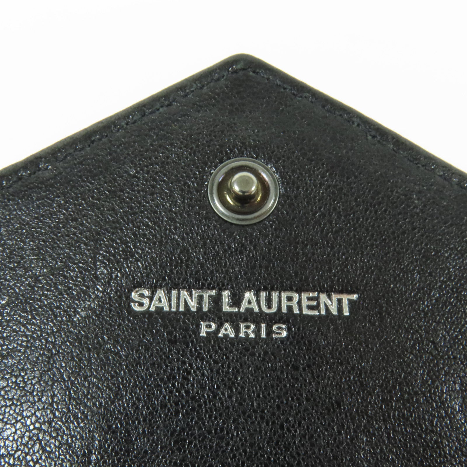 YVES SAINT LAURENT 牛皮皮革Bifold Wallet銀扣錢包