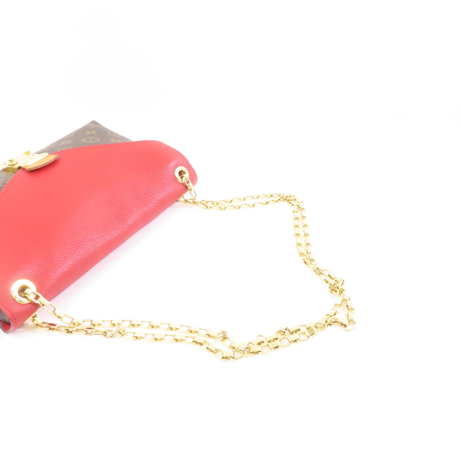 LOUIS VUITTON Monogram Locky BB金扣手挽肩背兩用袋啡色/紅色