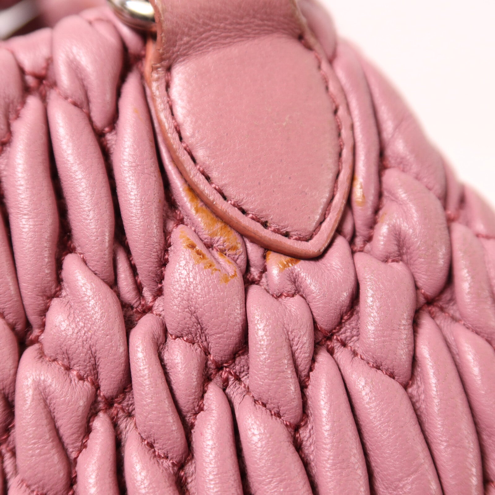 Miu Miu 羊皮皮革Shoulder Bag銀扣手挽肩背兩用袋