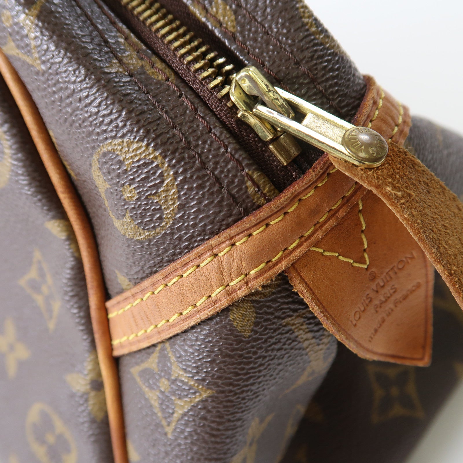 LOUIS VUITTON Monogram Montorgueil GM金扣肩背袋棕色