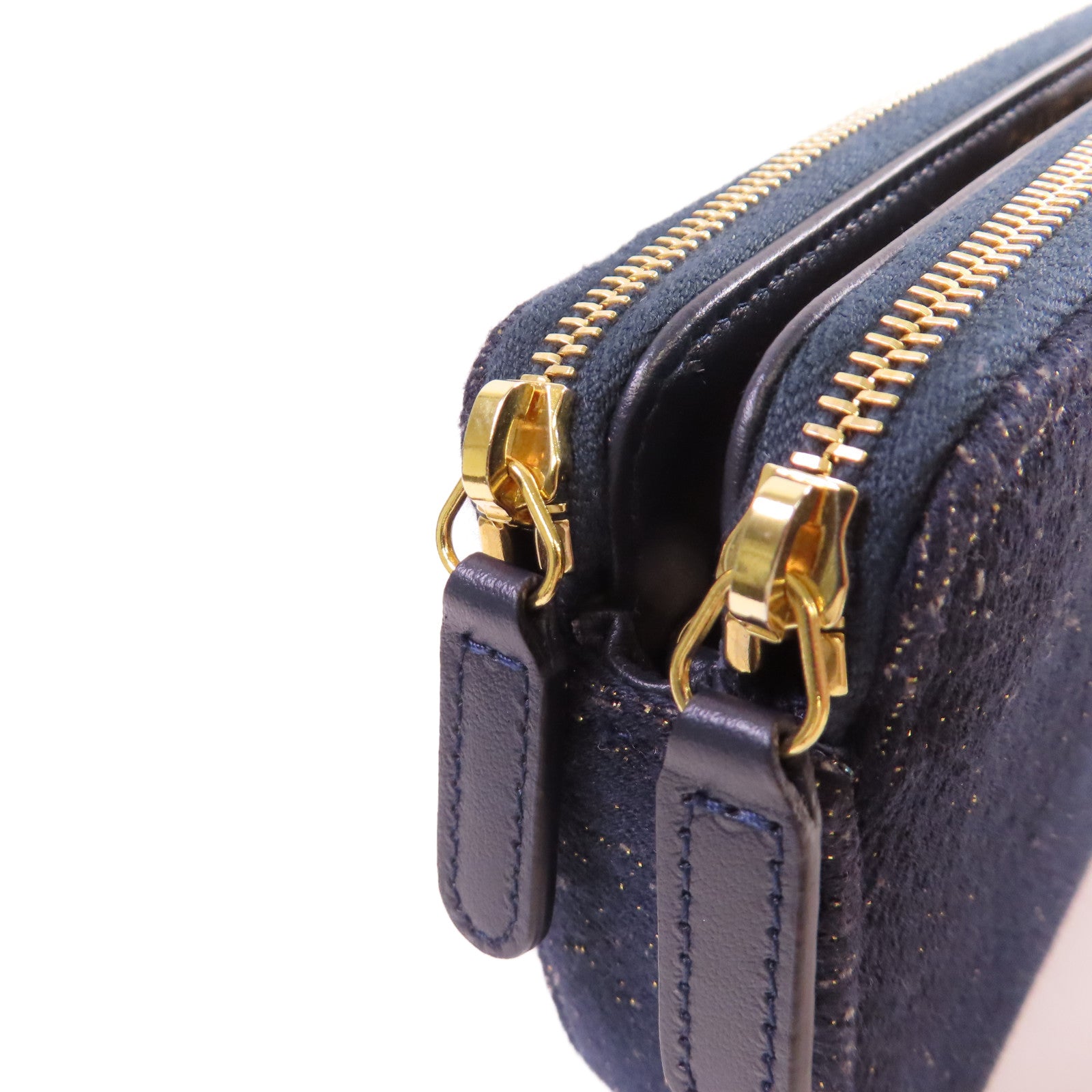 CHANEL 帆布WOC Wallet On Chain Shoulder Bag金扣鏈帶肩背袋深藍色