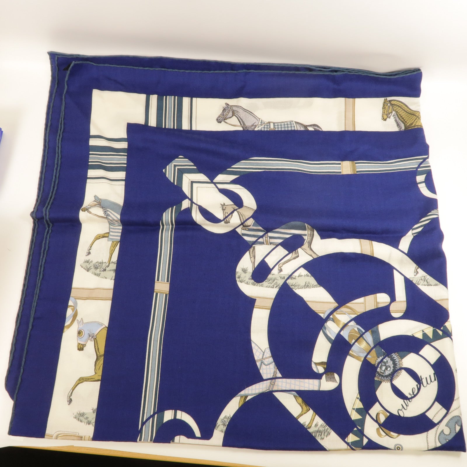 HERMES 羊絨/絲質 140 X 140絲巾