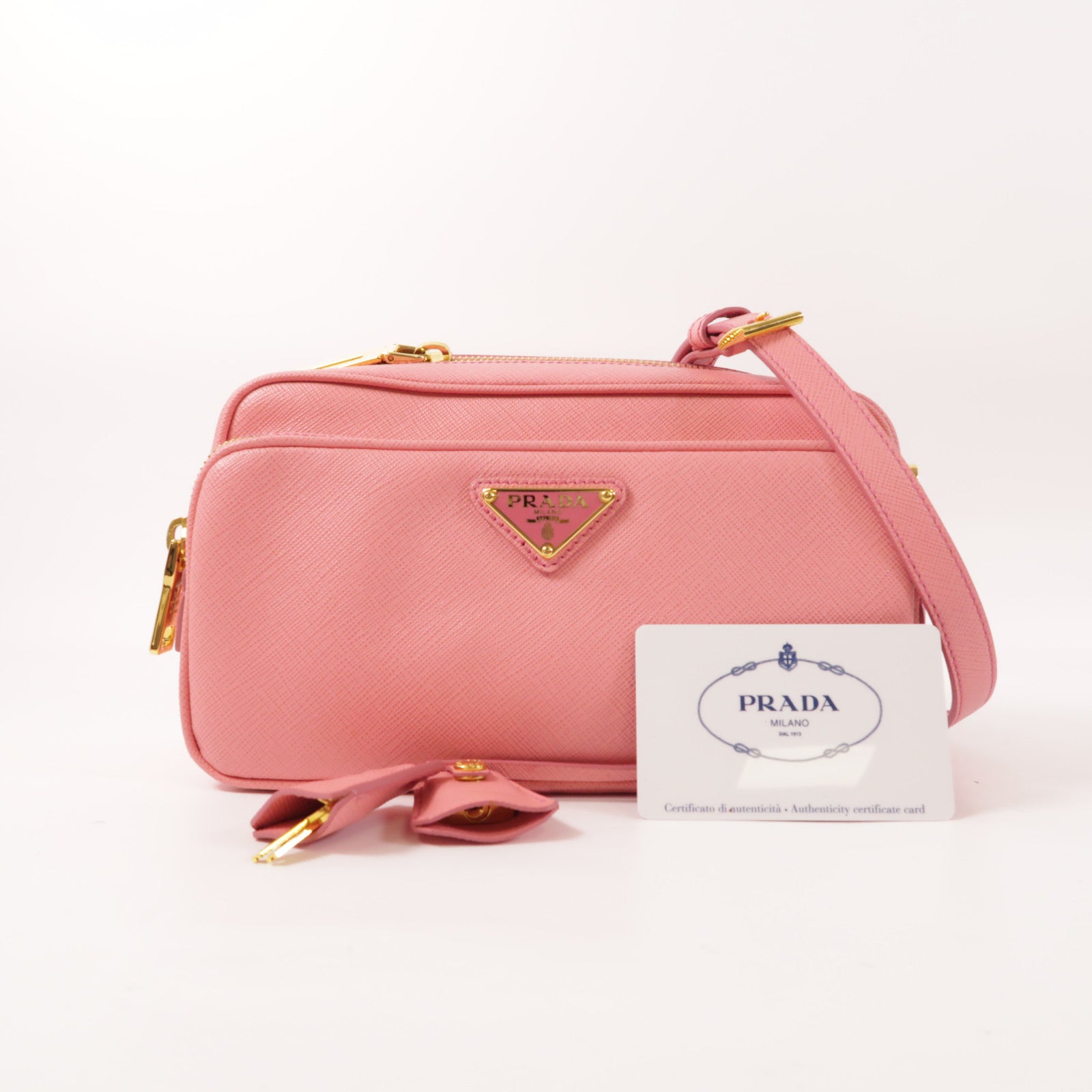 PRADA Saffiano皮革Shoulder Bag金扣肩背袋