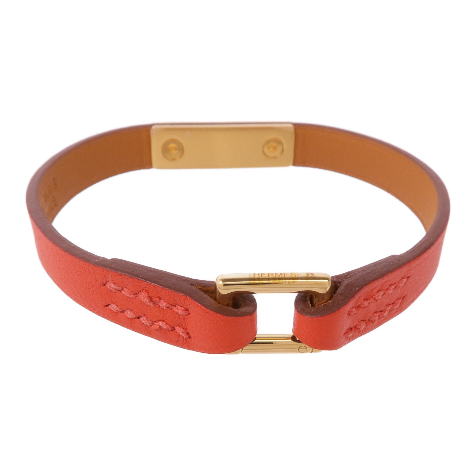 HERMES 【激減優惠】Swift皮革Rivale Mini Bracelet金扣手帶Rose Jaipur