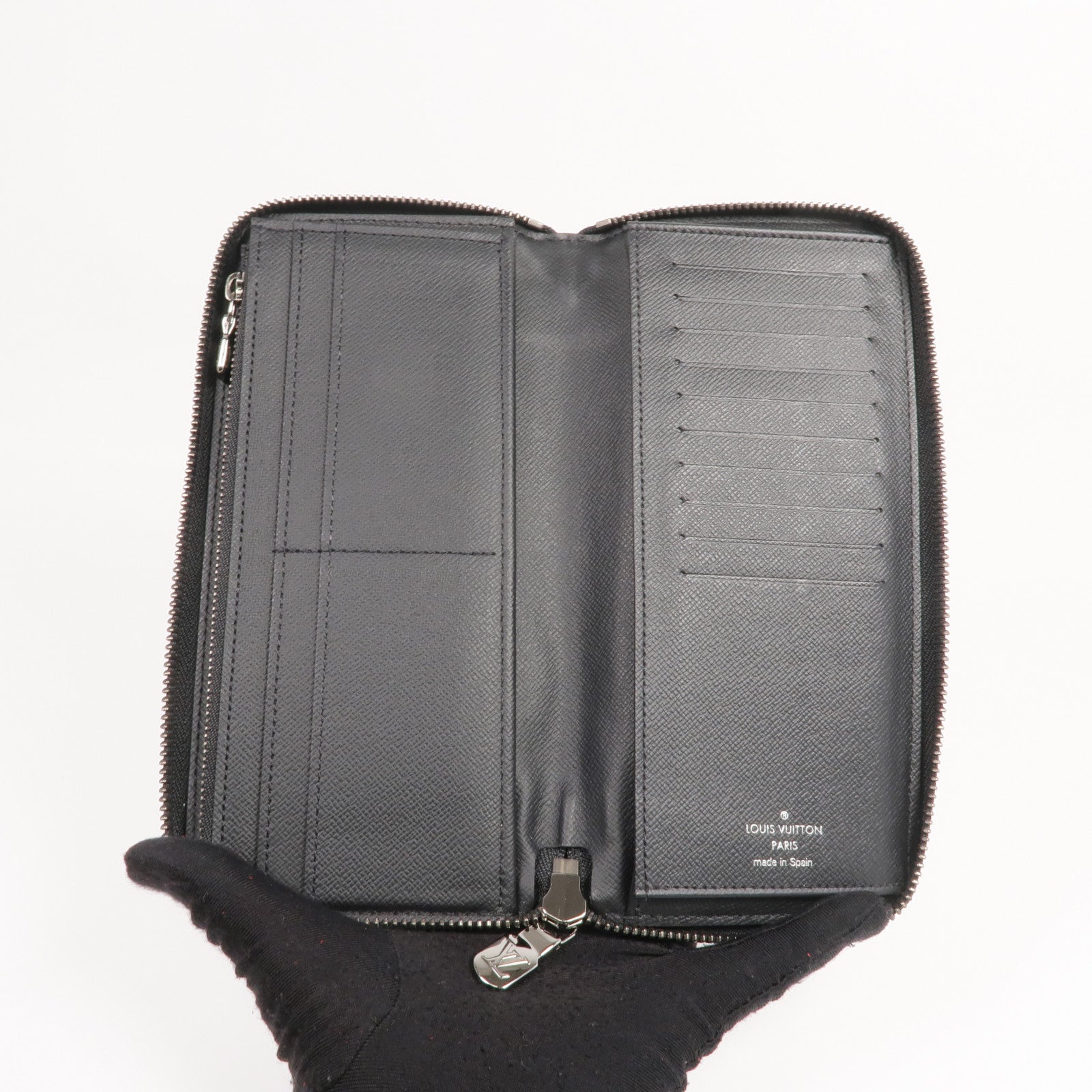 LOUIS VUITTON Monogram Eclipse Zippy Wallet Vertical銀扣長錢包