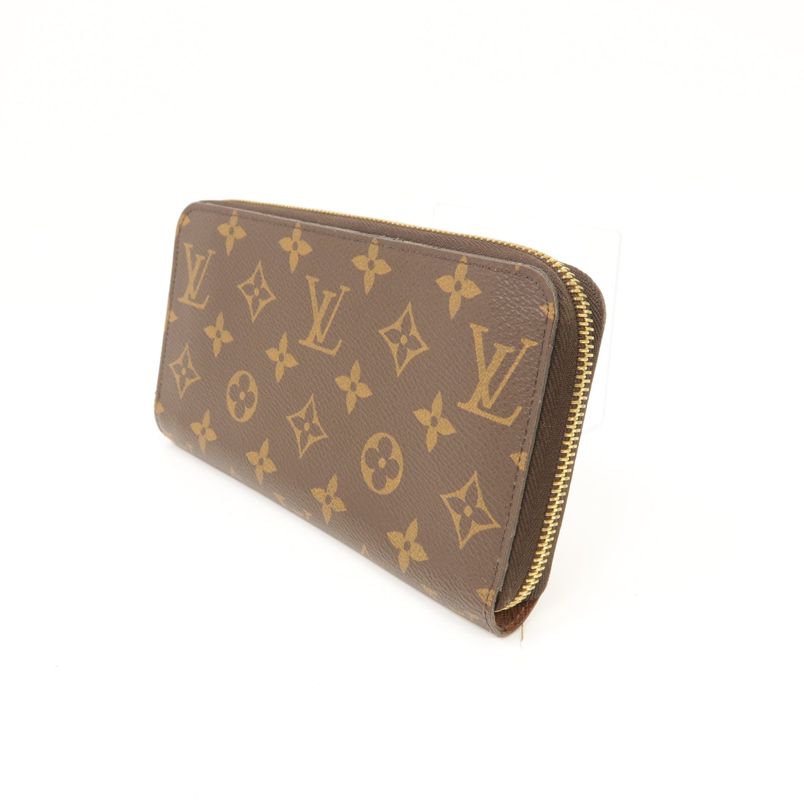 LOUIS VUITTON Monogram Zipper Long Wallet金扣圓形長錢包啡色