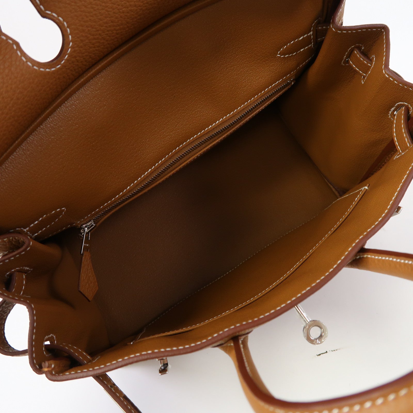 HERMES Togo皮革Birkin 25銀扣手挽袋經典駝色