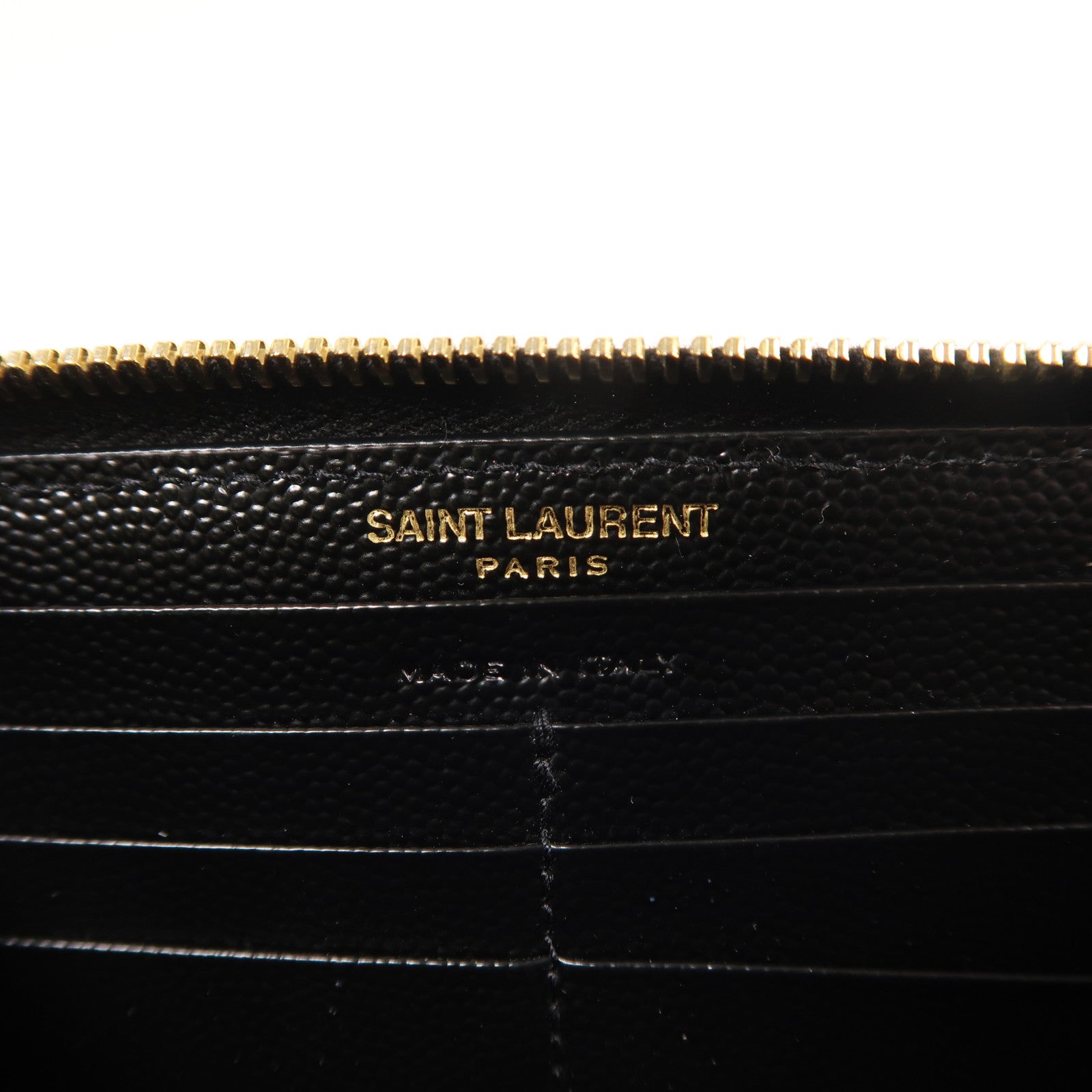 SAINT LAURENT 牛皮皮革Long Wallet金扣長錢包