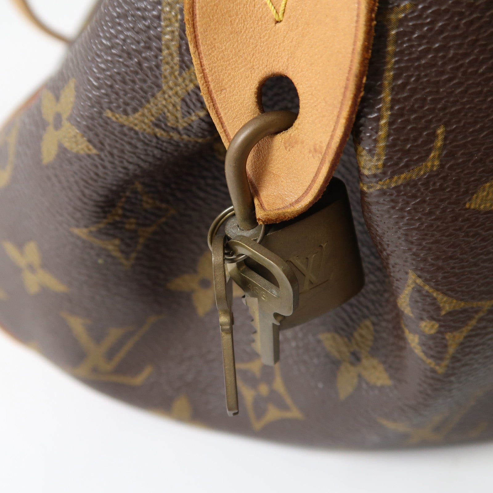 LOUIS VUITTON Monogram Montorgueil GM金扣肩背袋棕色