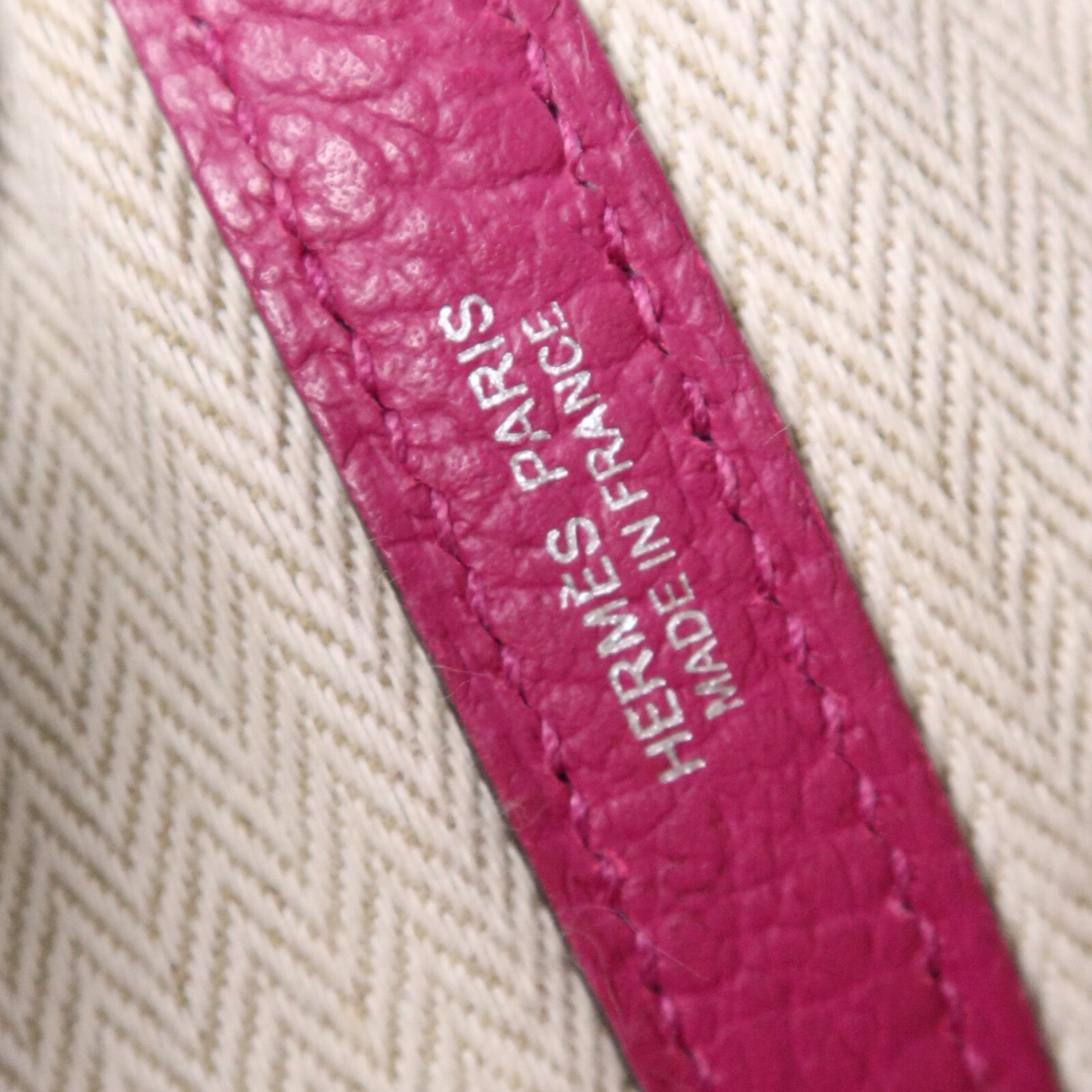 HERMES Country皮革Garden Party TPM銀扣手挽袋Rose Purple