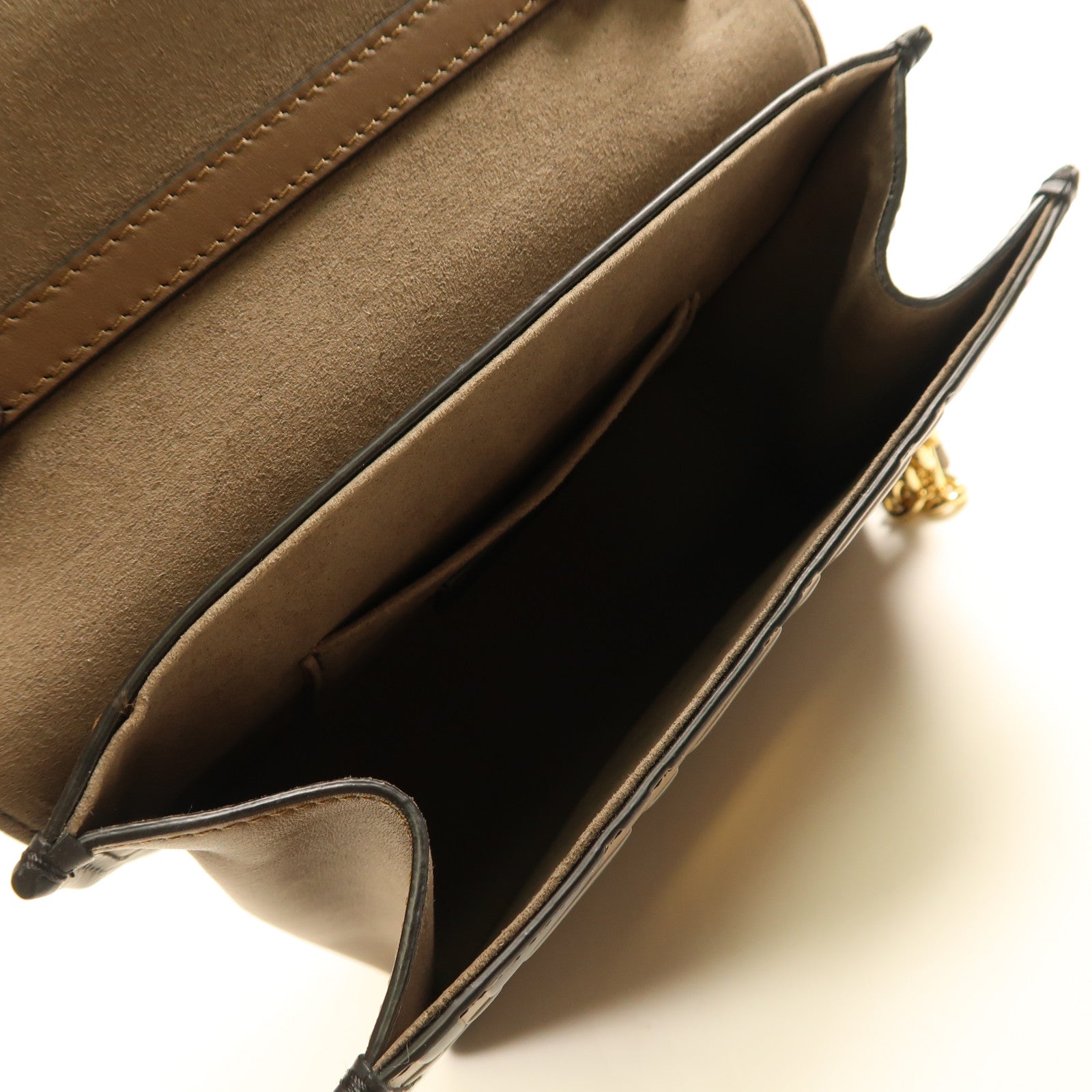 FENDI GHW Shoulder Bag 8BT286 Calfskin Leather Brown