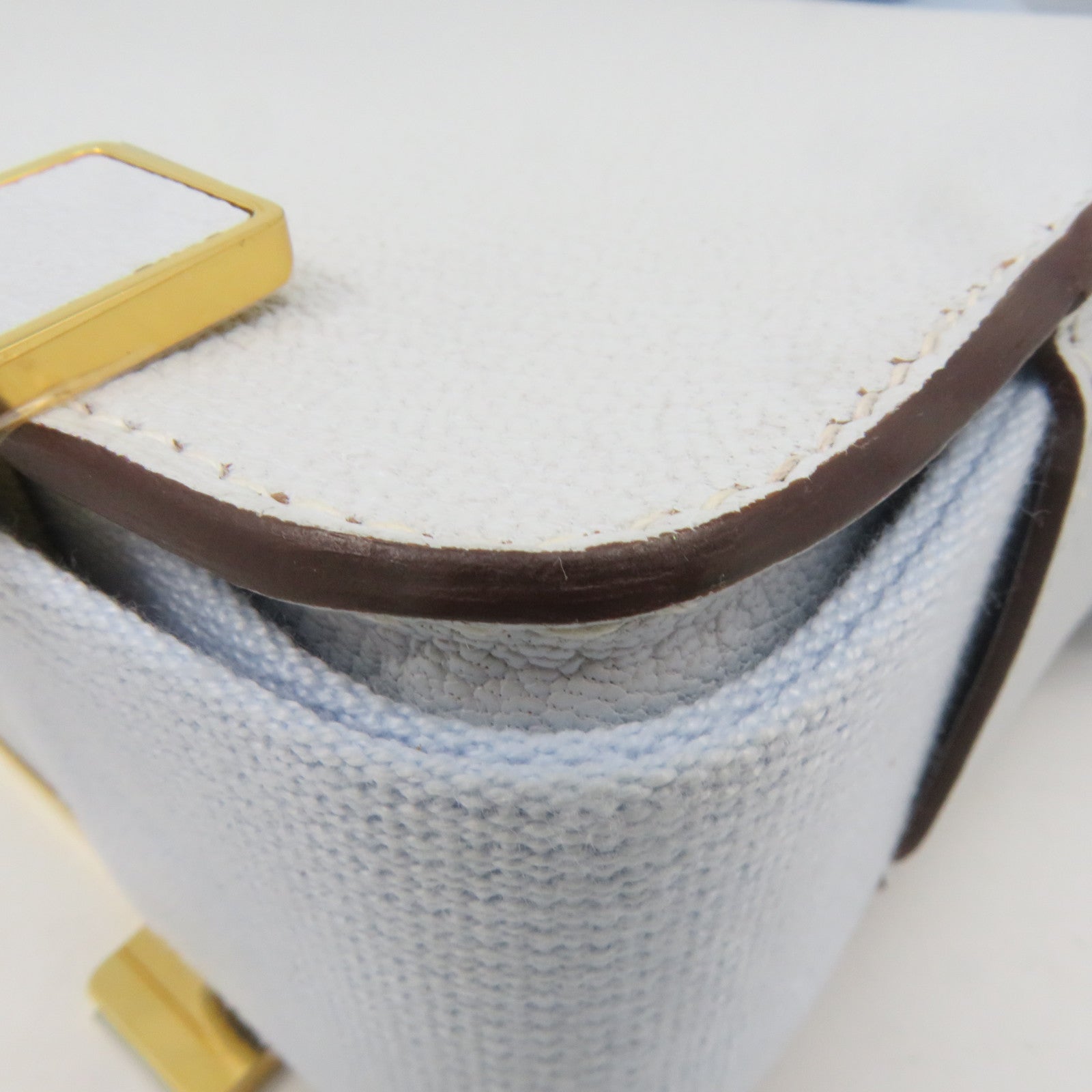 HERMES 【清倉大減價】Chevre皮革Geta Bleu Brume Shoulder Bag金扣肩背袋淺藍色