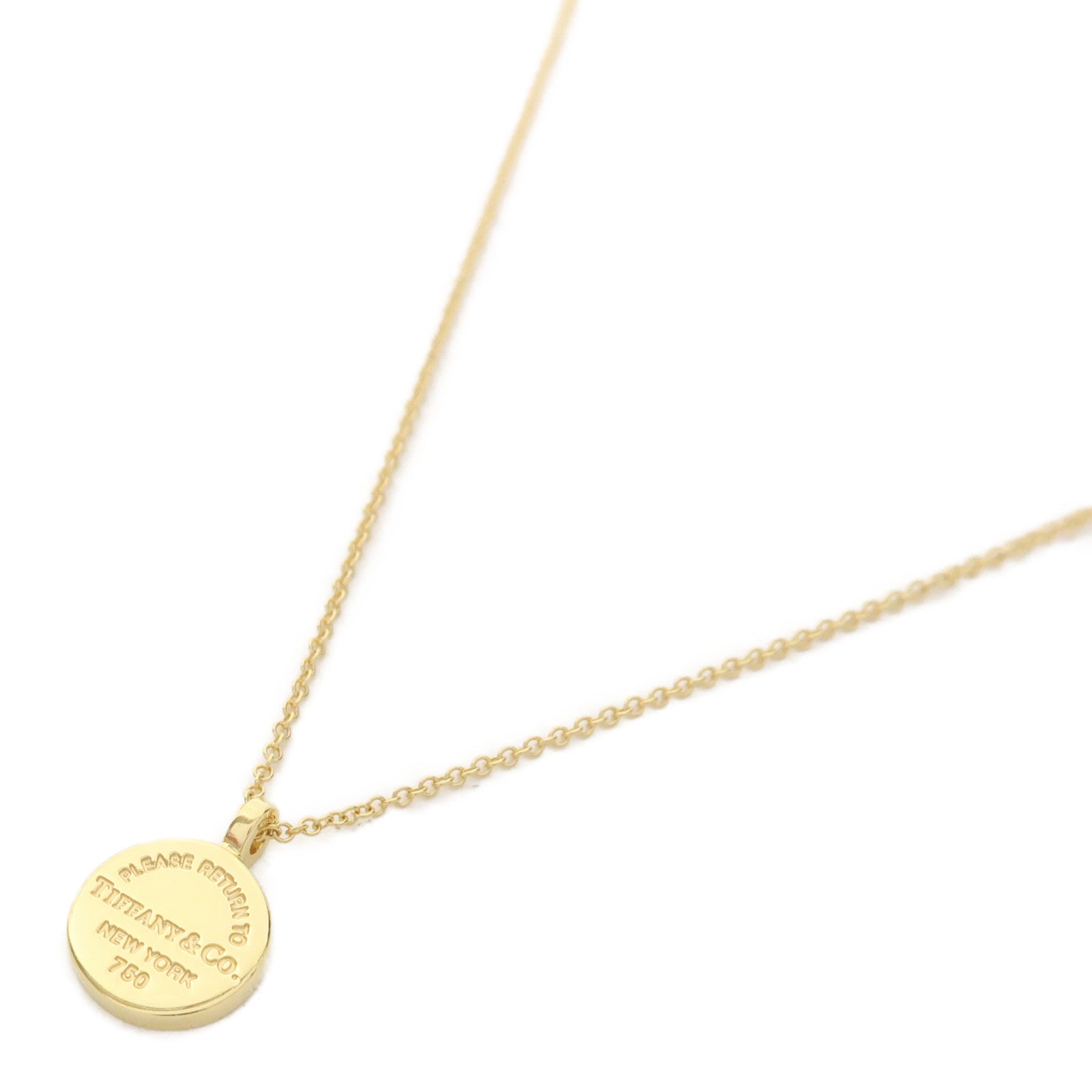 TIFFANY＆CO 18K金Return to Tiffany Round Tag Necklace項鍊