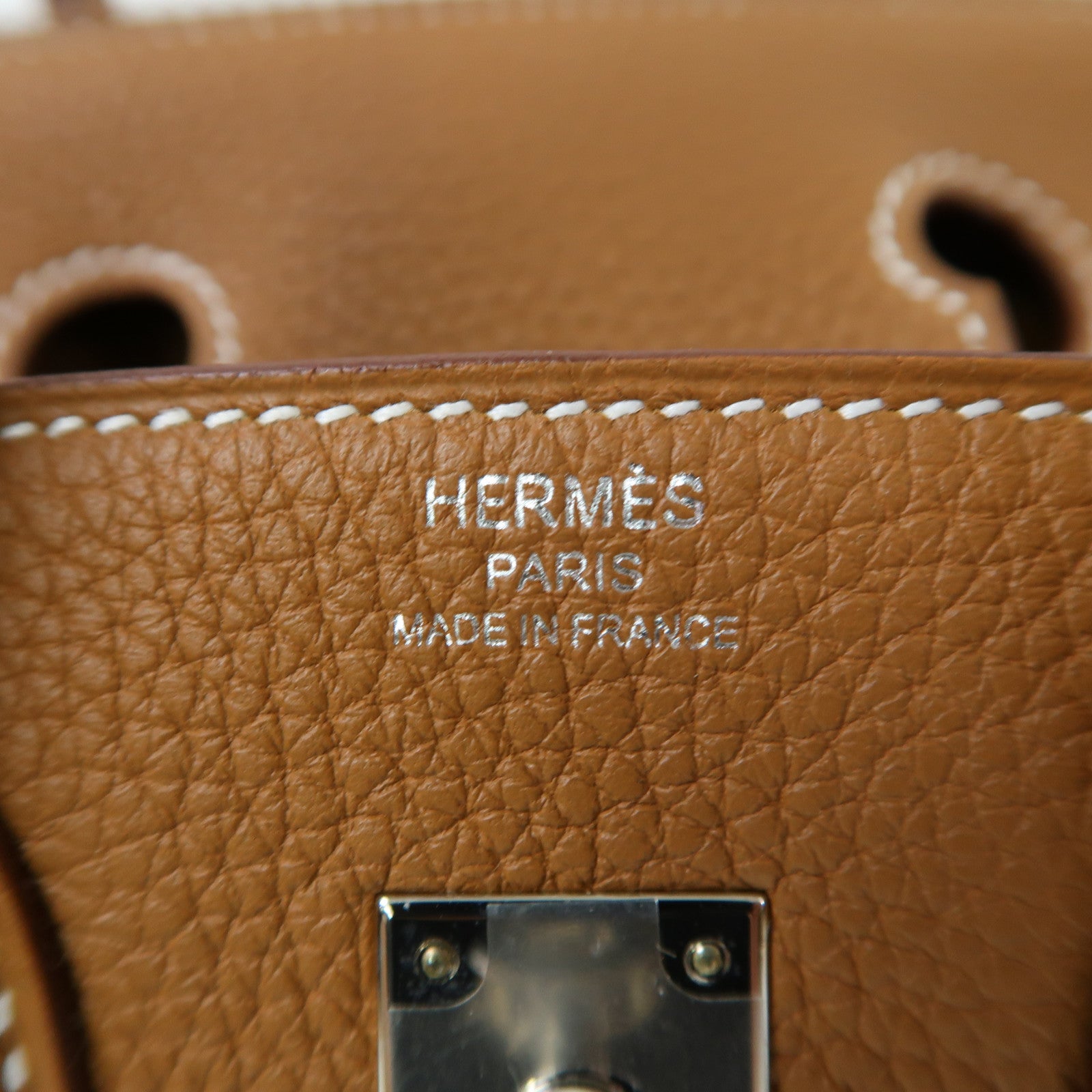 HERMES Togo皮革Birkin 25銀扣手挽袋經典駝色