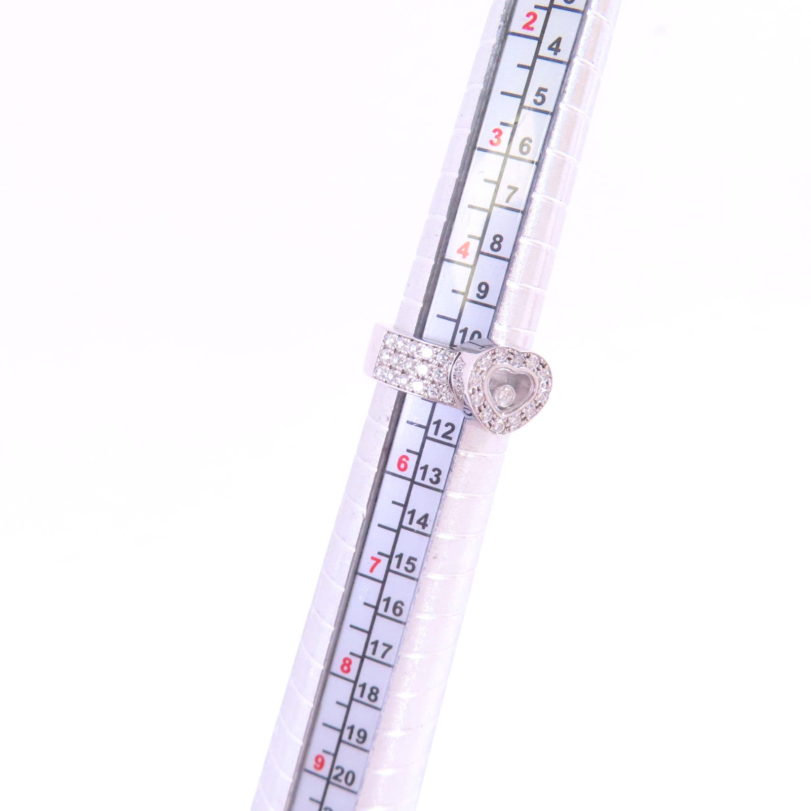 Chopard 18K白金/鑽石Happy Diamonds Heart Ring戒指US#5