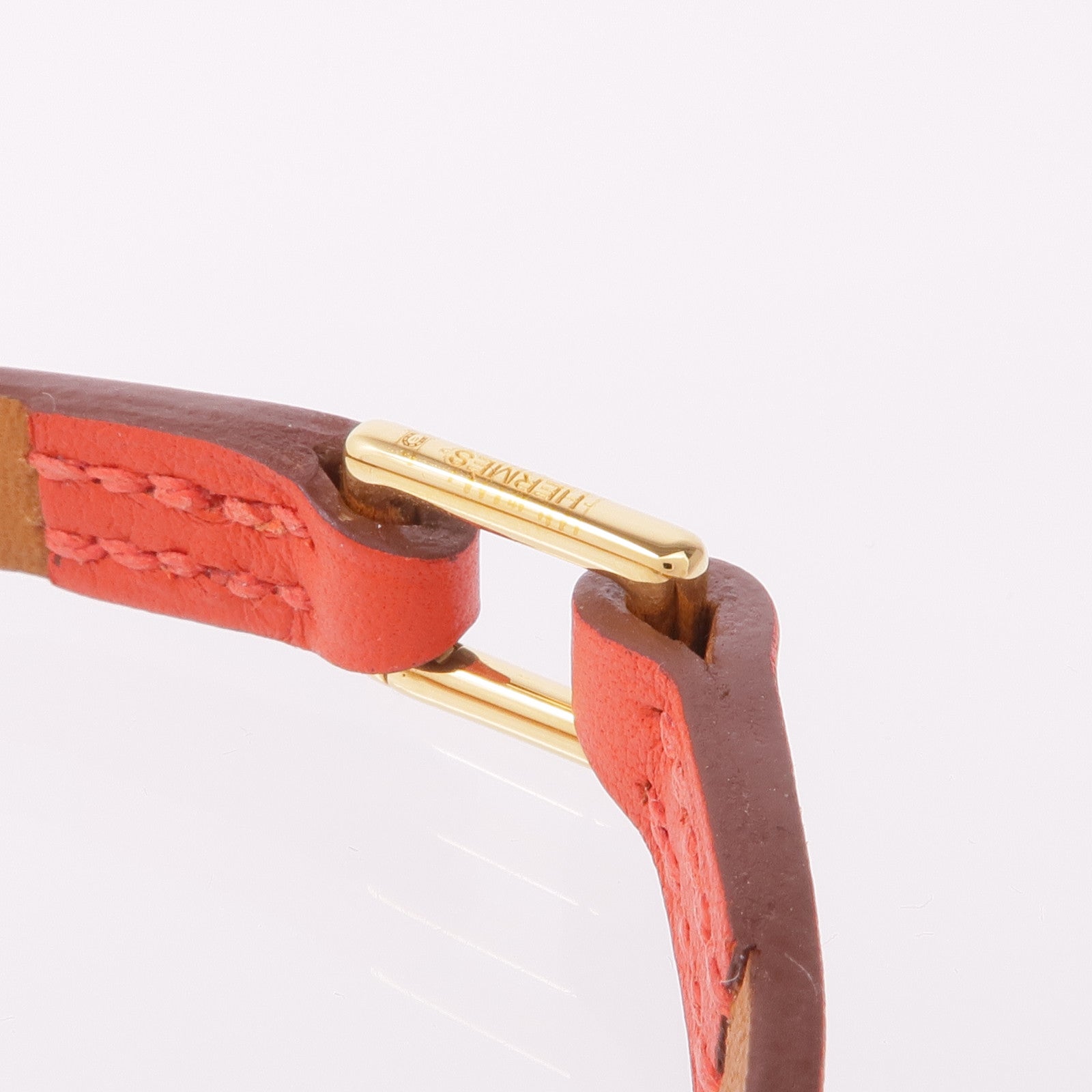 HERMES 【激減優惠】Swift皮革Rivale Mini Bracelet金扣手帶Rose Jaipur