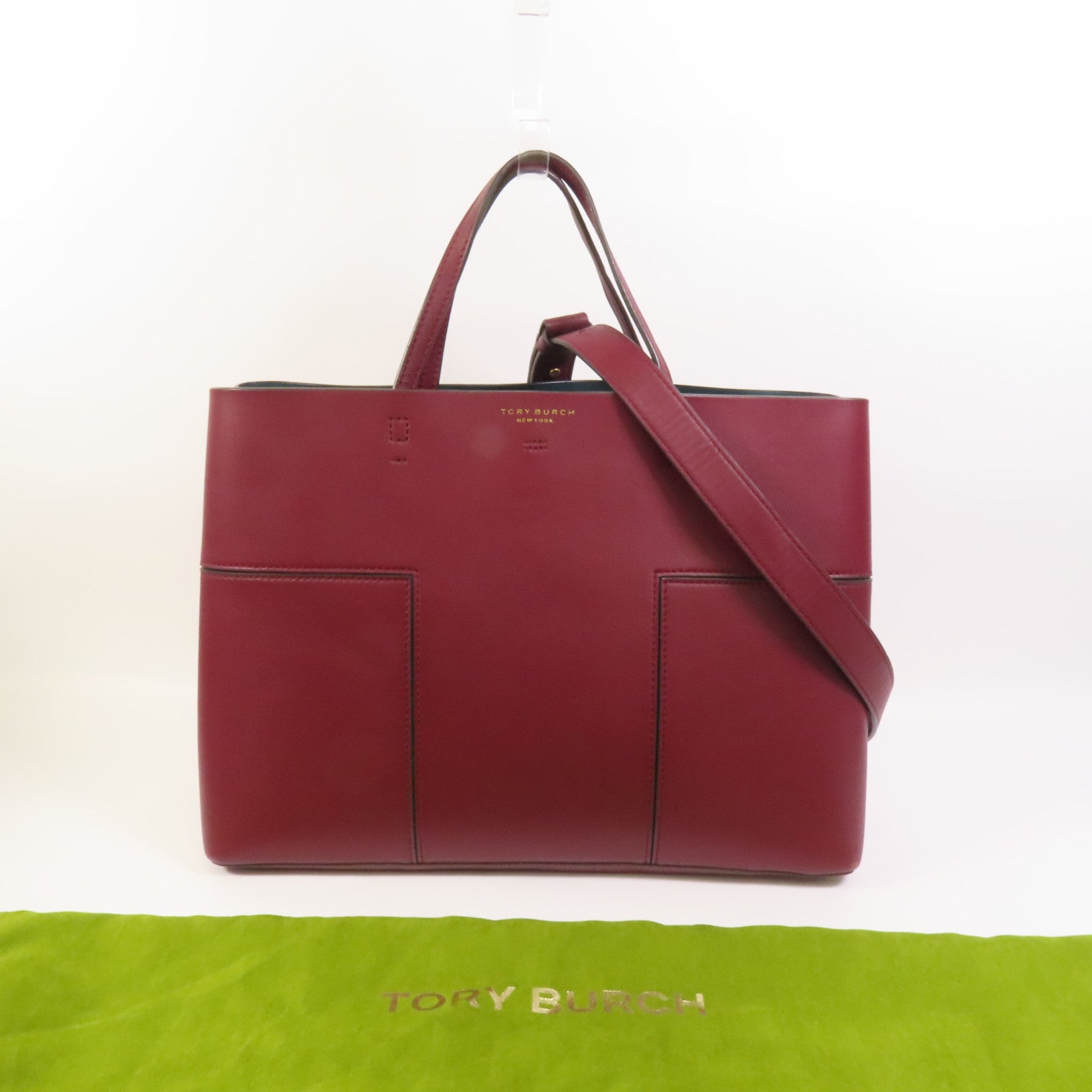Tory Burch 牛皮皮革2 Way Shoulder金扣手挽肩背兩用袋