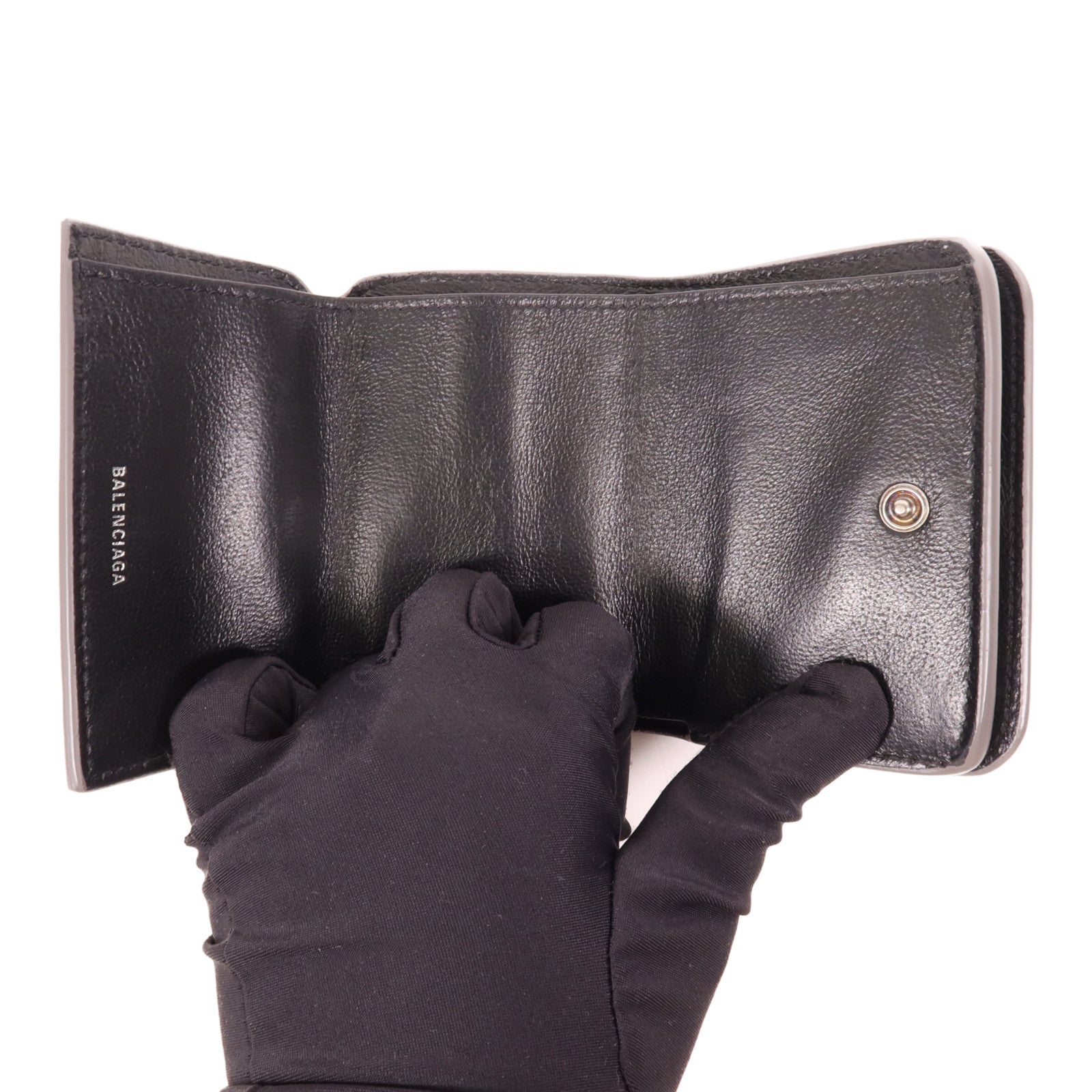 BALENCIAGA 牛皮皮革Wallet銀扣錢包