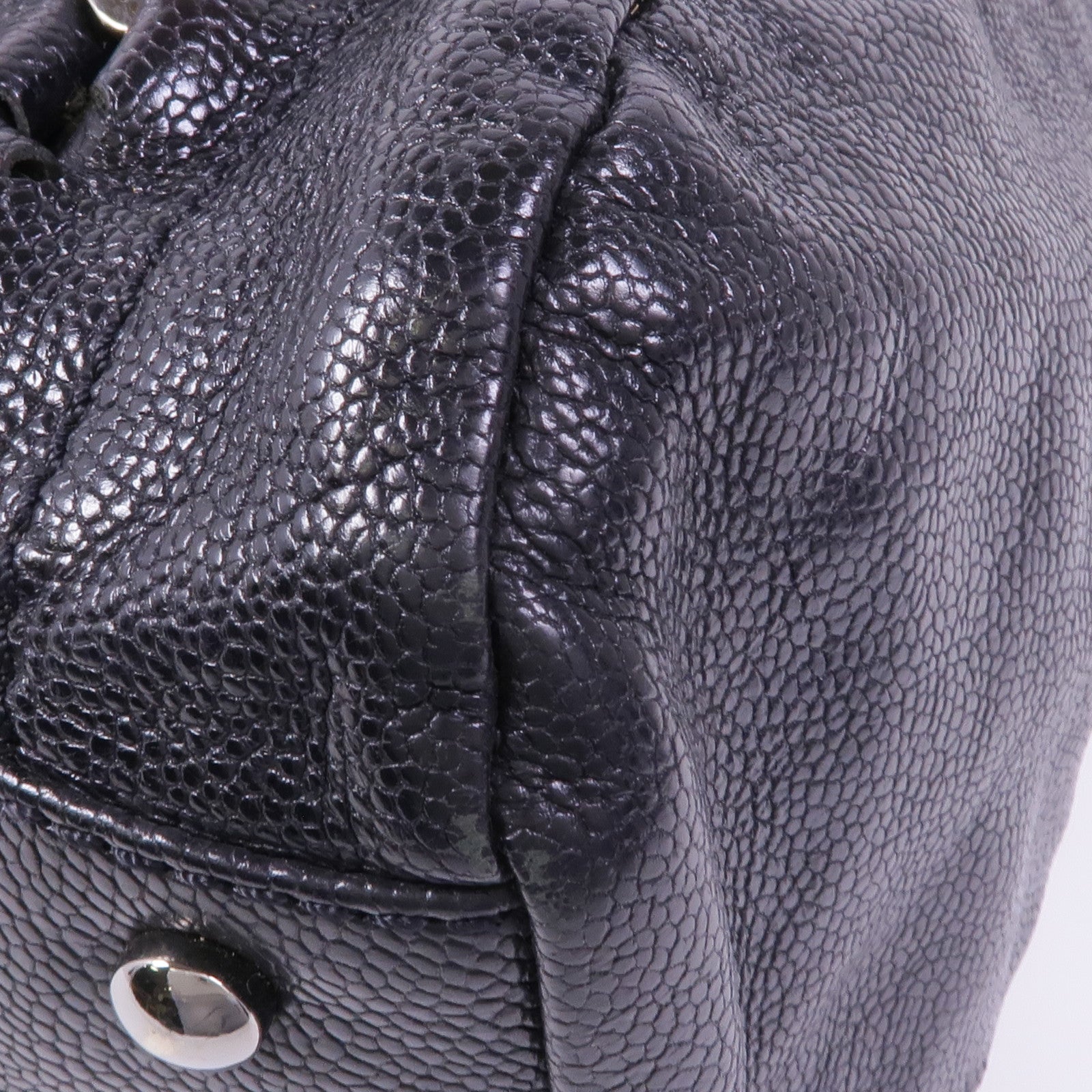 CHANEL 牛皮皮革Shoulder Bag銀扣肩背袋